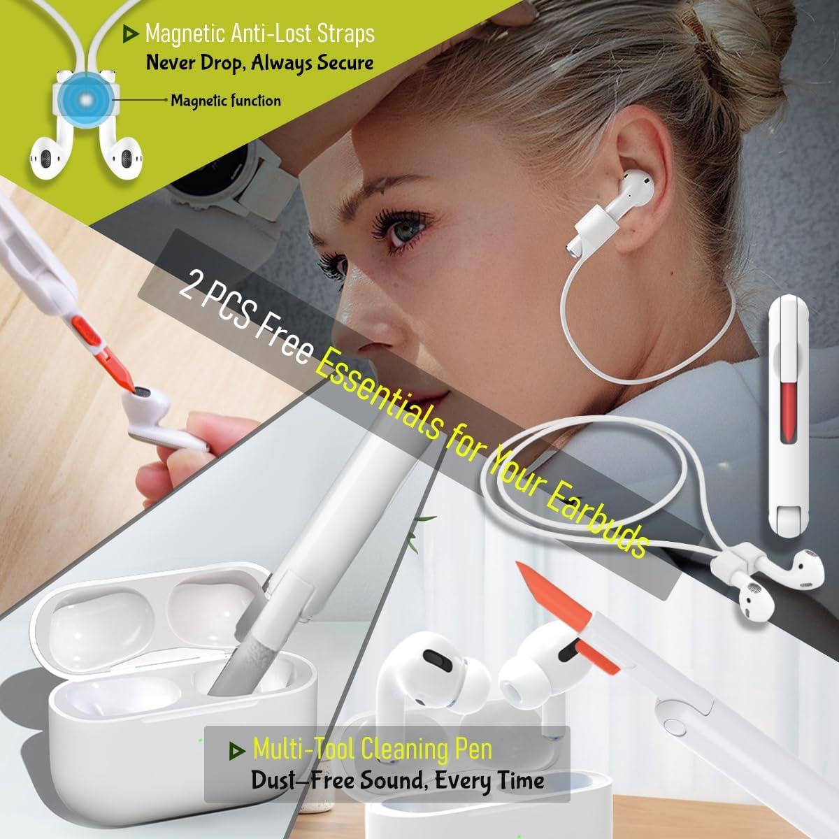 Funda de Silicona Beige para AirPods 4 con Accesorios