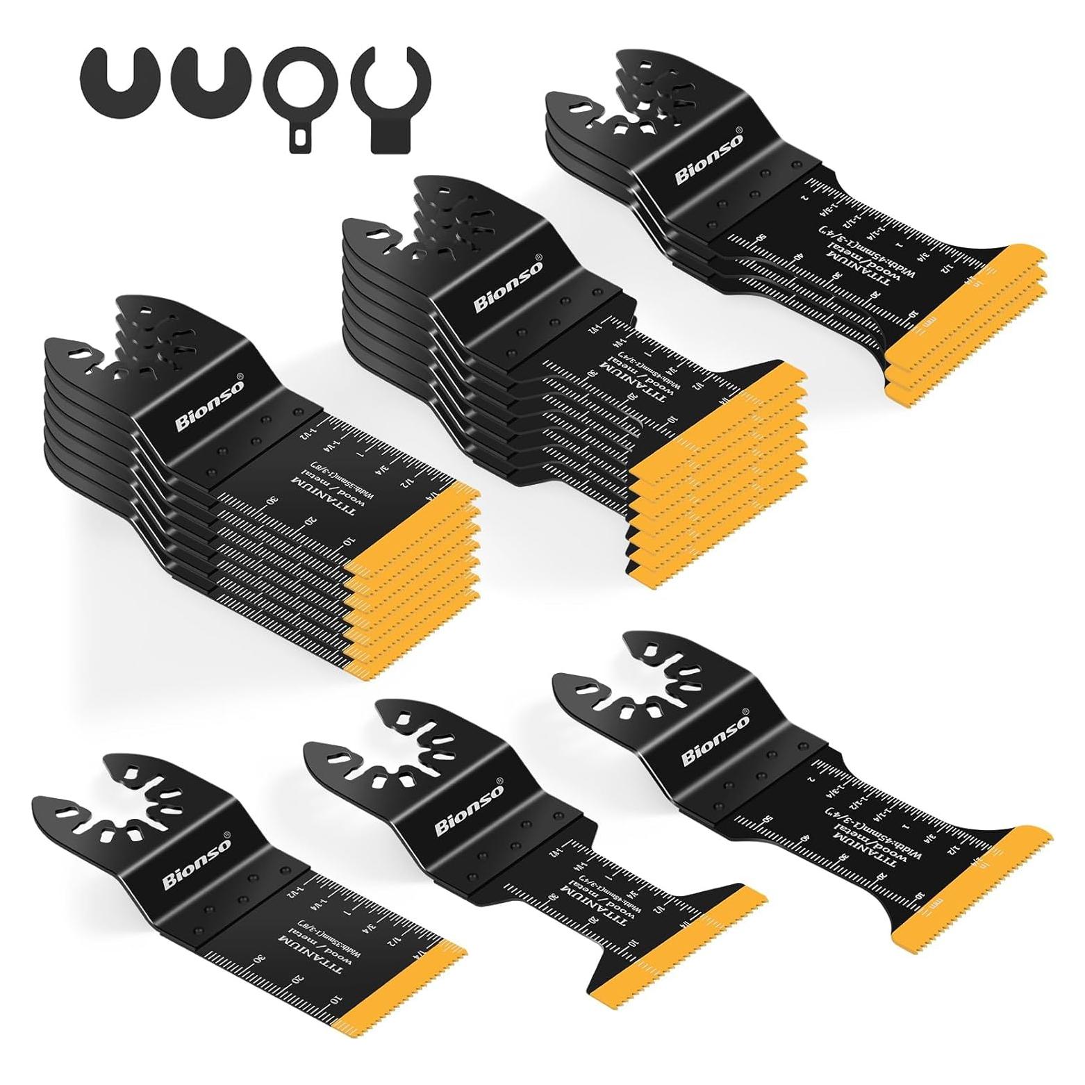 Bionso 20PCS Cuchillas Multiherramienta Titanio para Metal y Madera