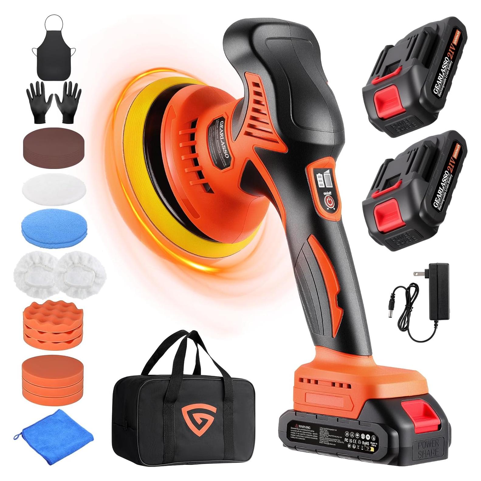 Pulidor Inalámbrico GEARLASSO 21V 6000 RPM con Kit 17 Piezas