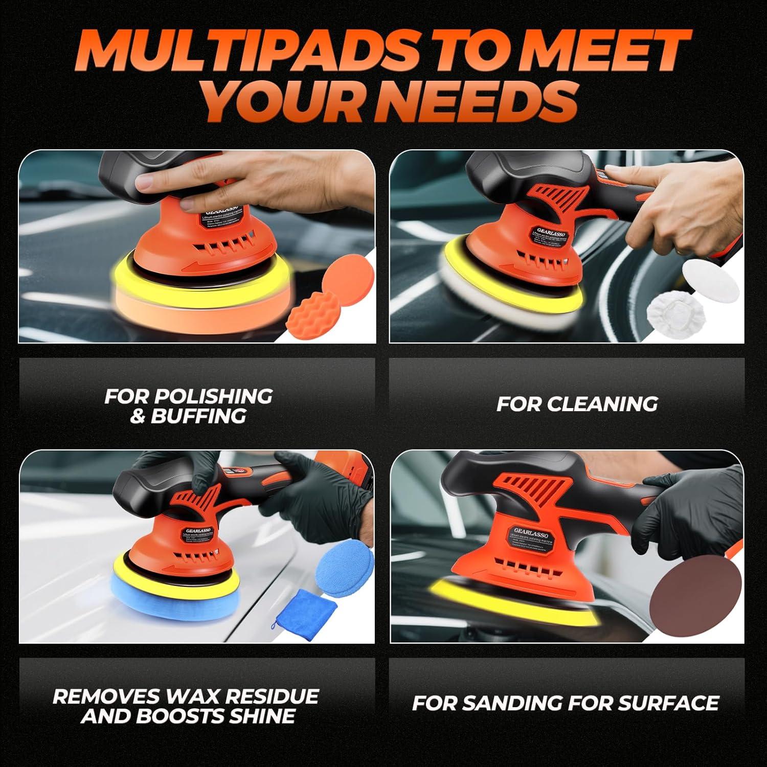 Pulidor Inalámbrico GEARLASSO 21V 6000 RPM con Kit 17 Piezas