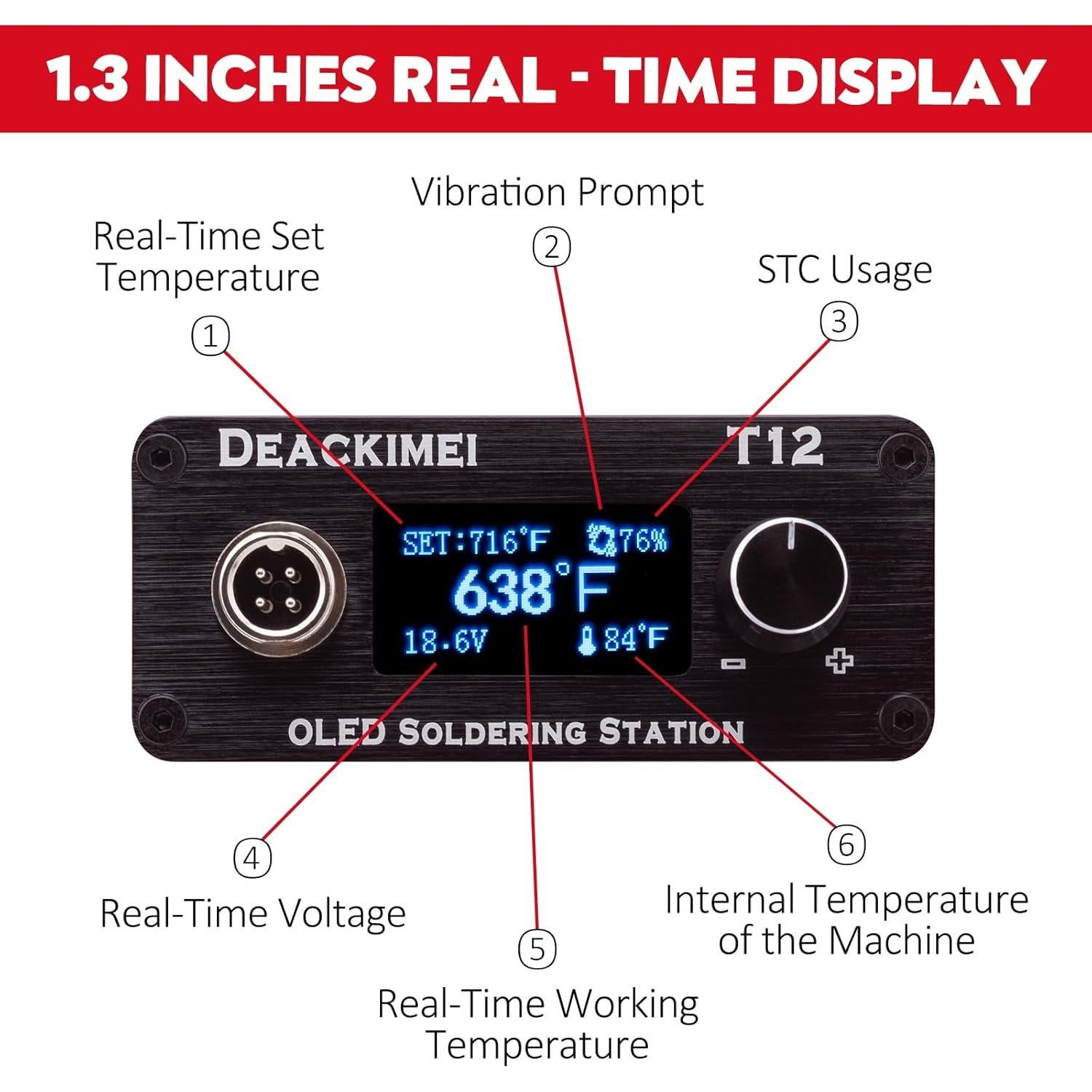 Estación de Soldadura Inalámbrica Deackimei 18V, 3 Puntas, Control T°