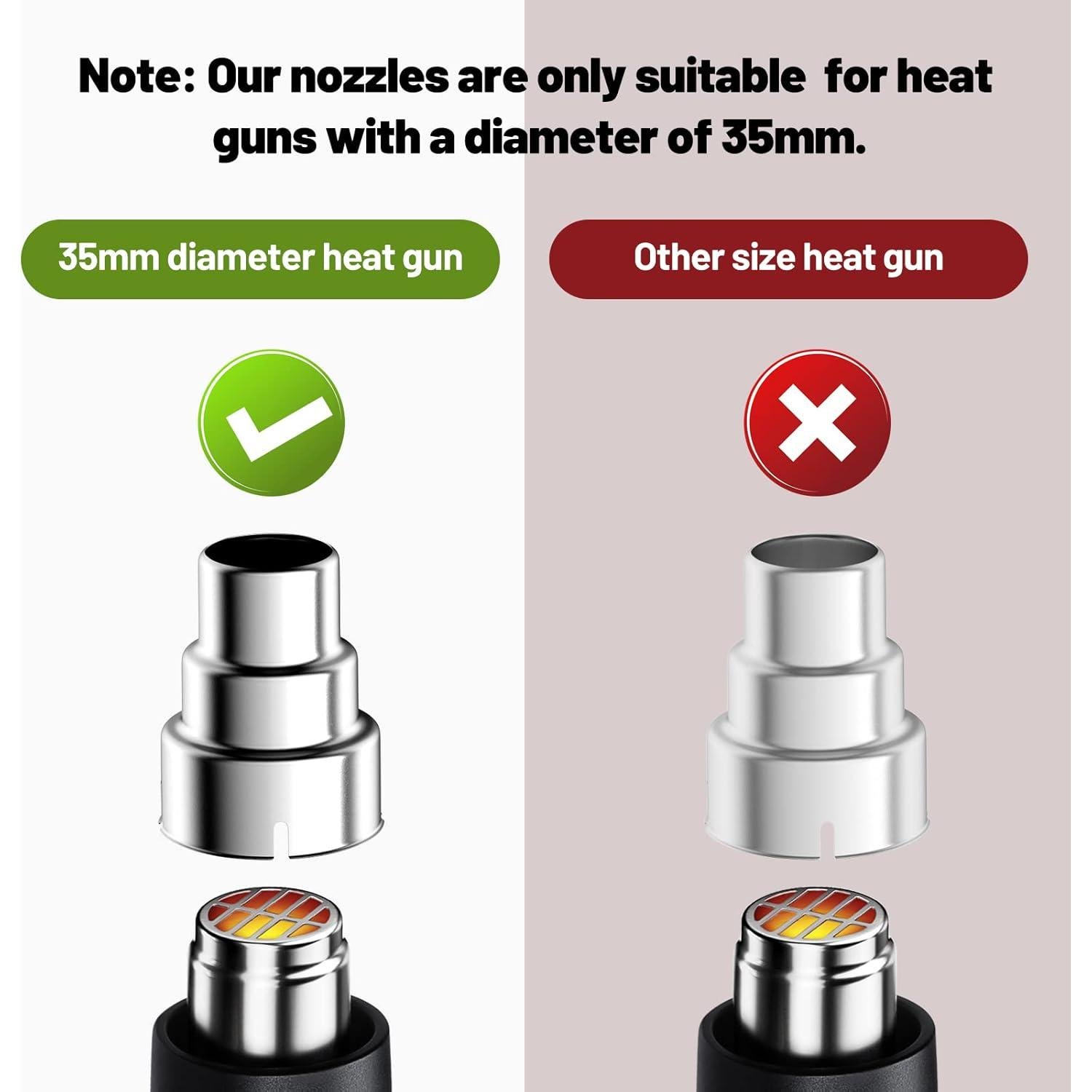 Kit de Boquillas para Pistola de Calor SEEKONE 7 Piezas 35mm