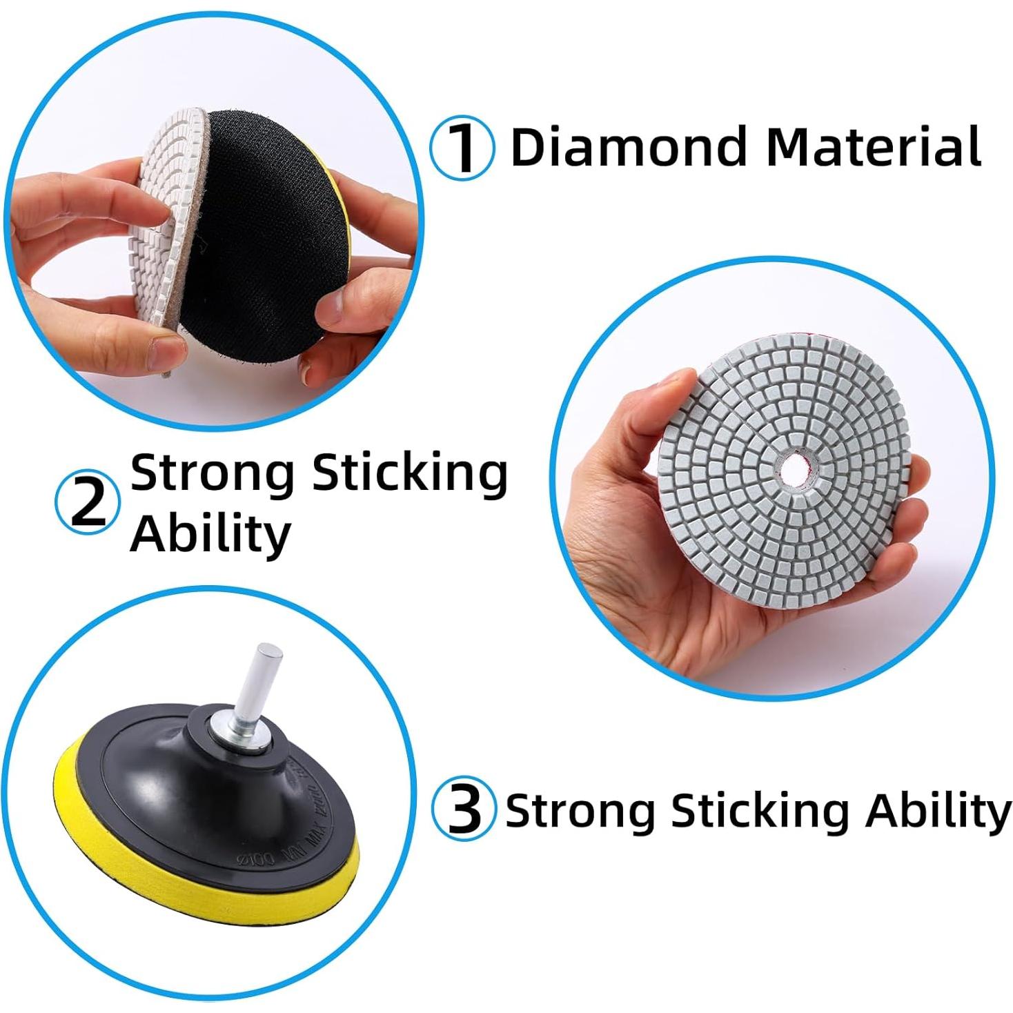 Juego de 13 almohadillas de pulido XKDOUS 4" grano 50-8000