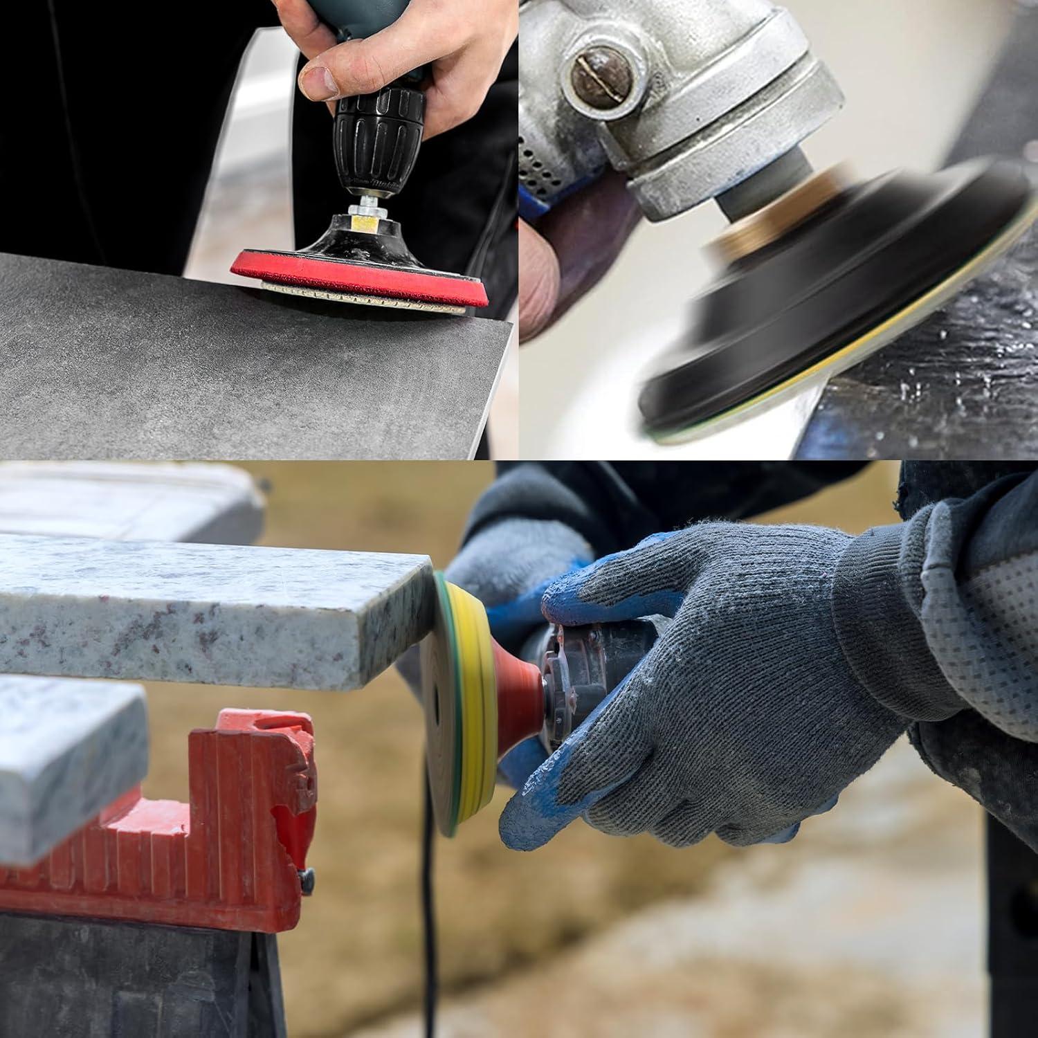 Juego de 13 almohadillas de pulido XKDOUS 4" grano 50-8000