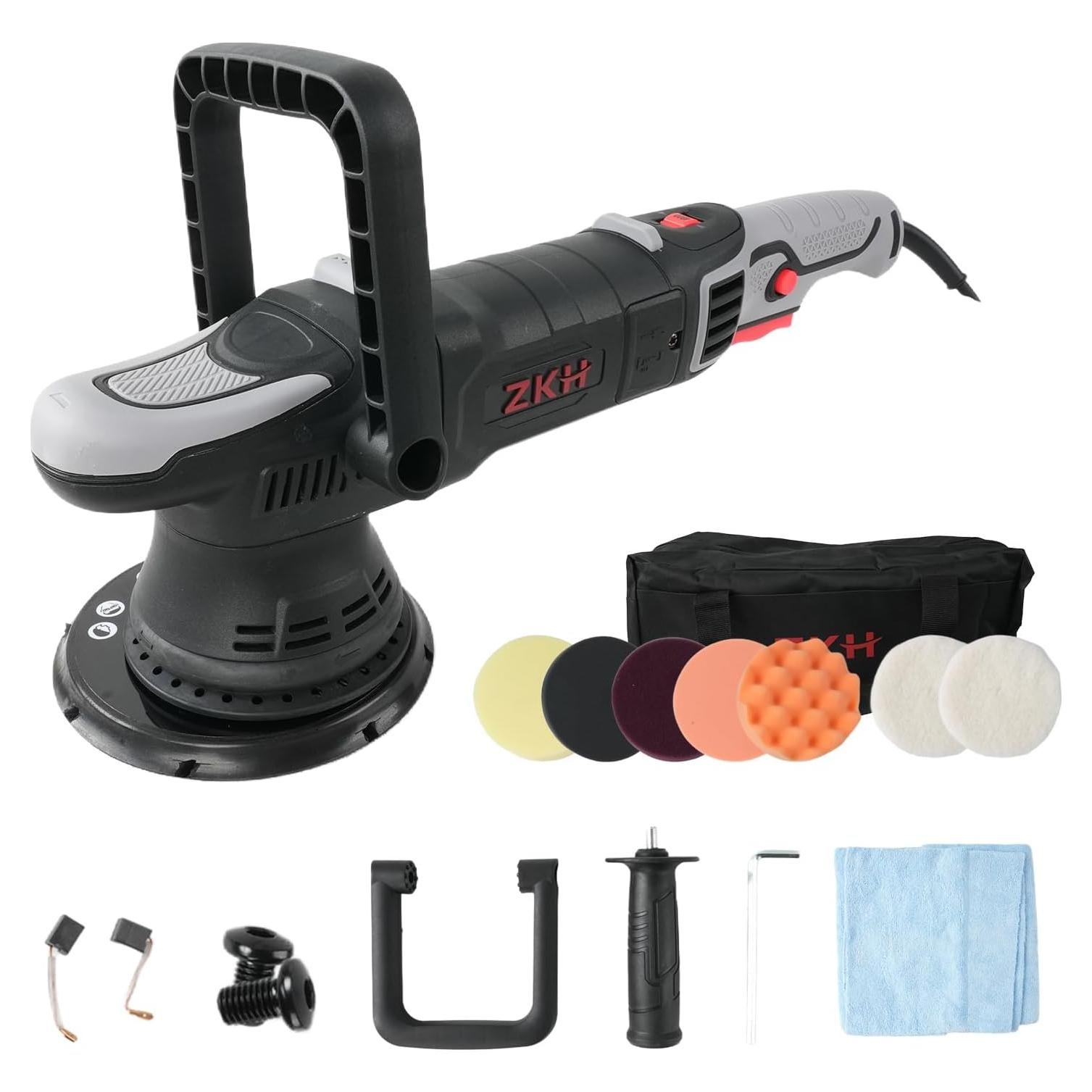 Pulidor ZKH 1000W 6" Orbital 21mm 4800 OPM para Automóviles