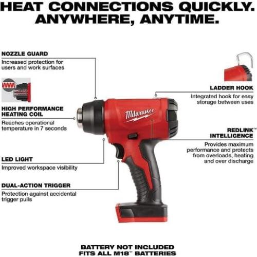 Pistola de Calor Compacta Milwaukee M18 2688-2021 0.77 kg