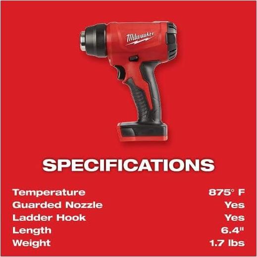 Pistola de Calor Compacta Milwaukee M18 2688-2021 0.77 kg