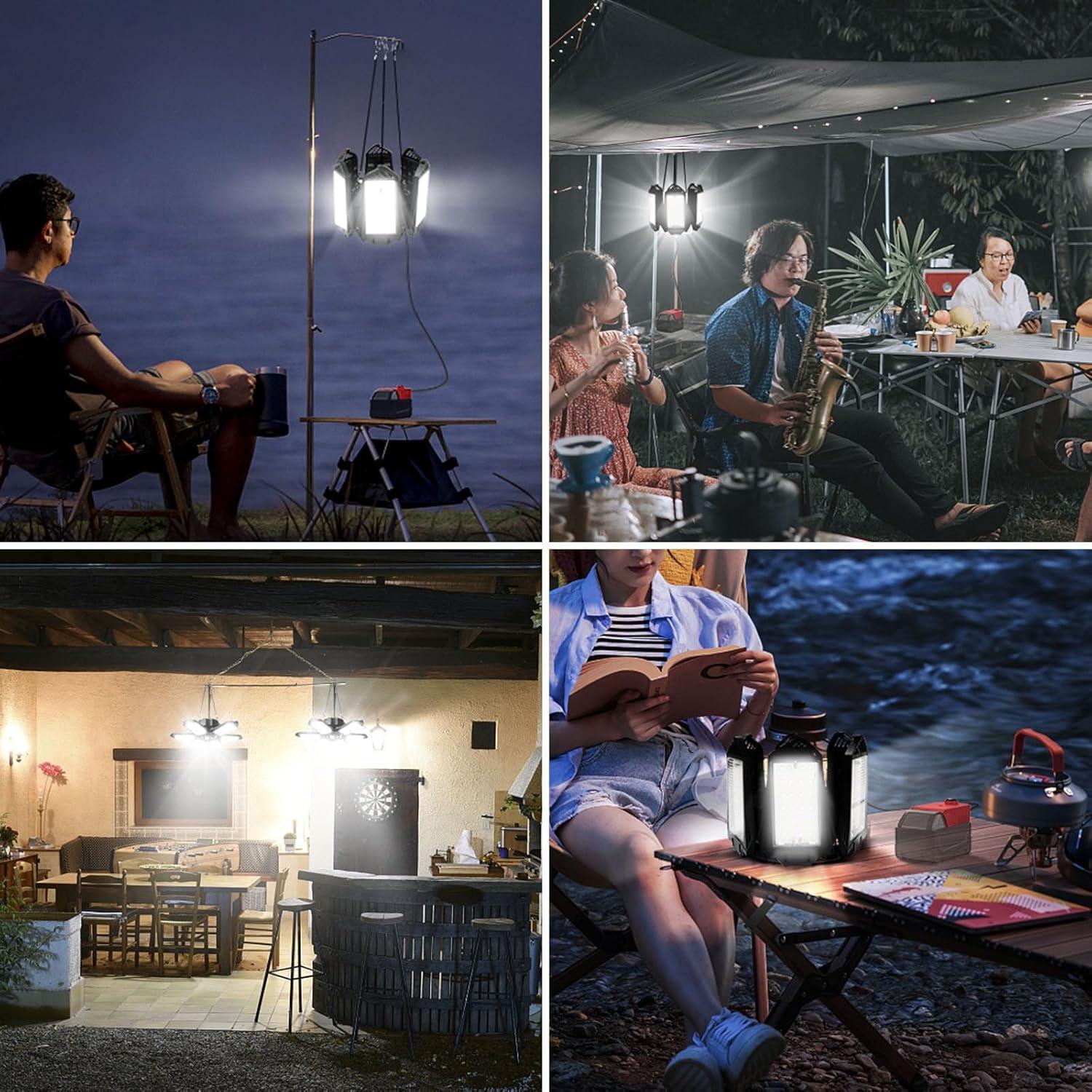 Luz de Trabajo LED LIVOWALNY 68W 6800LM 6+1 Paneles para Garaje