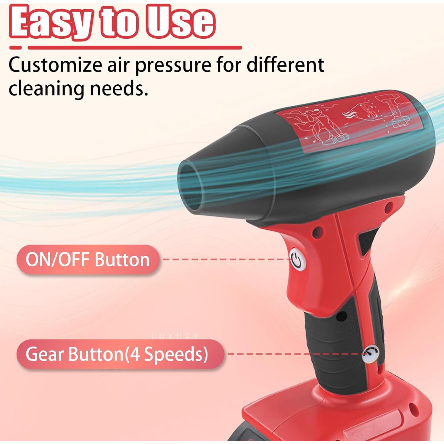 Mini Ventilador Inalámbrico TPDL 18V 130000RPM Ajustable