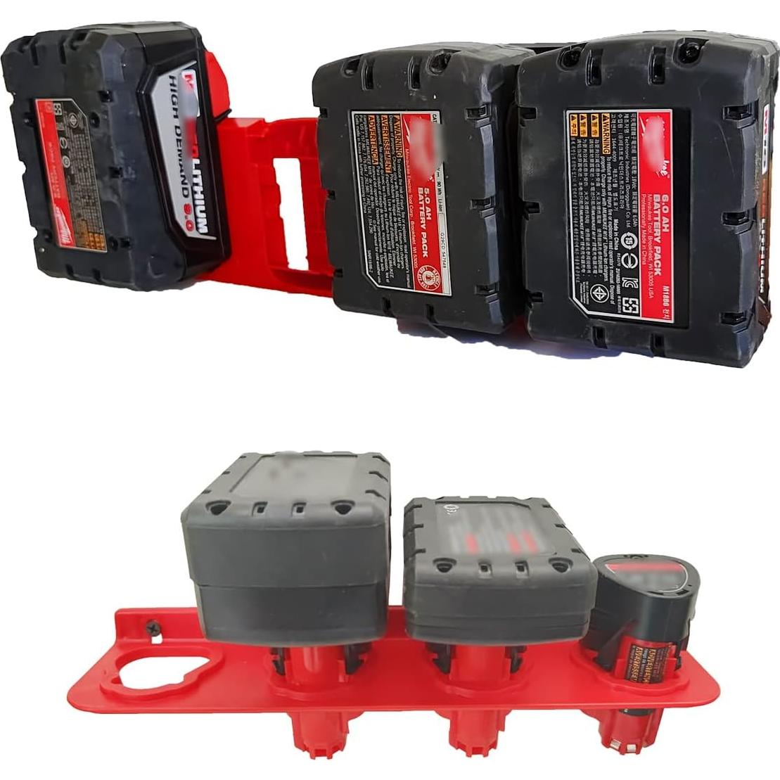 Soporte Organizador de Baterías Plástico WOLGNKI para Milwaukee M12/M18