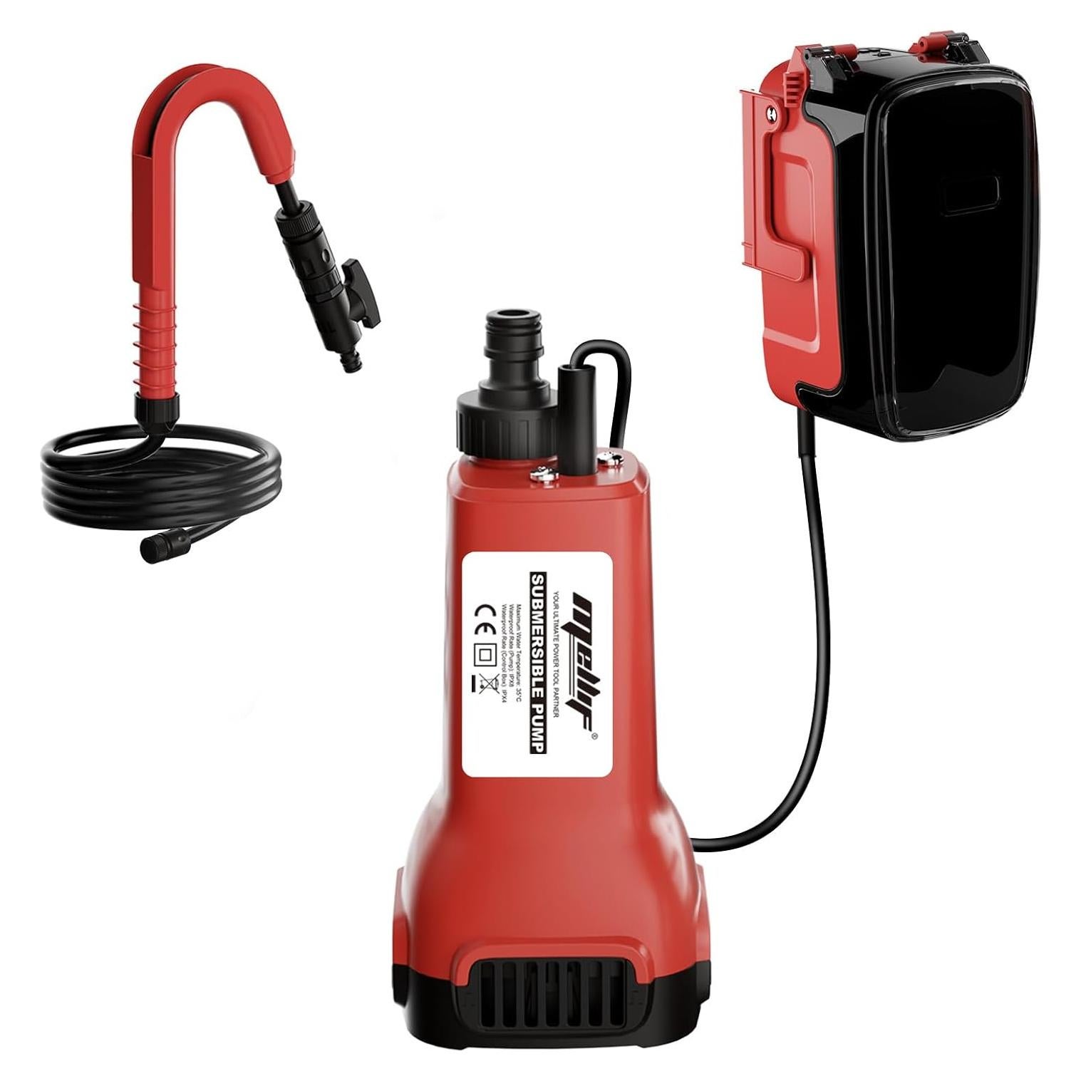 Bomba de Agua Sumergible Inalámbrica Danero 80W 475GPH