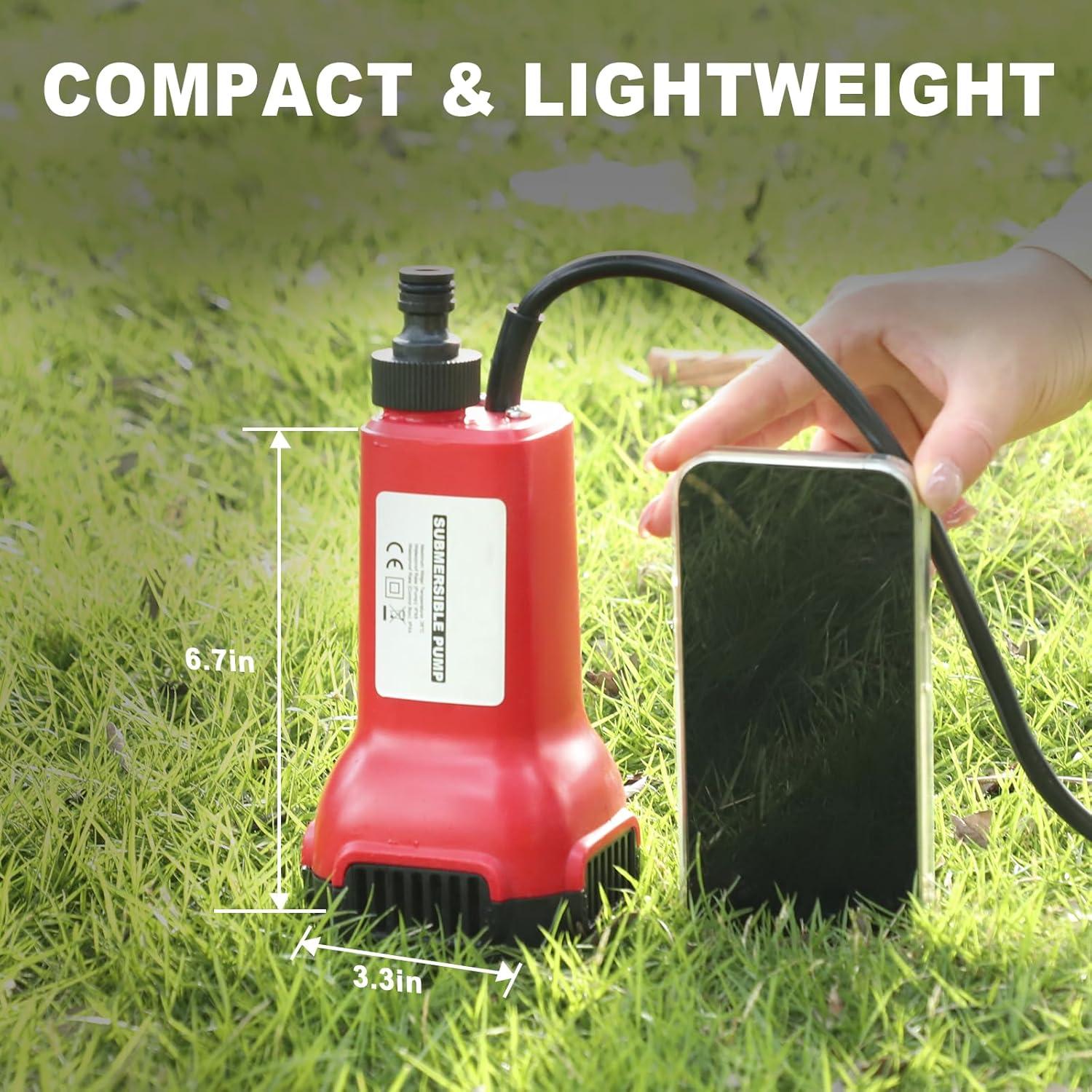 Bomba de Agua Sumergible Inalámbrica Danero 80W 475GPH