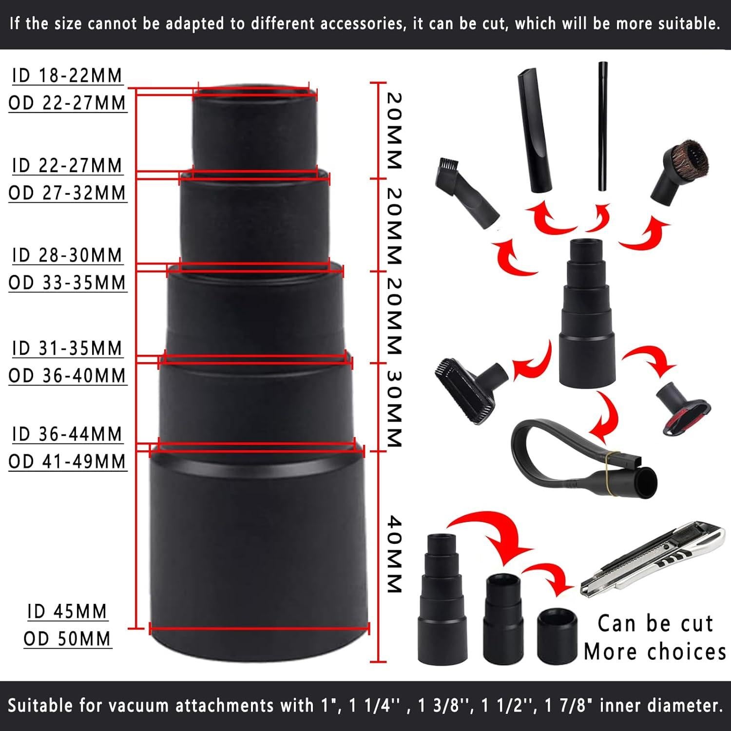 Kit de Accesorios de Aspiradora Riiriou 12PCS Universal