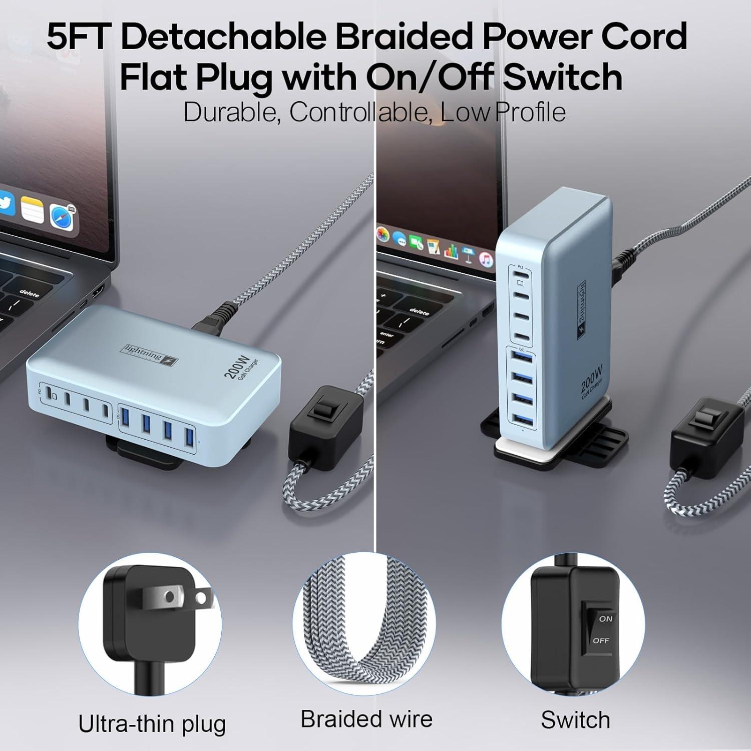 Estación de Carga Múltiple 200W 8 Puertos USB-C Dongguan