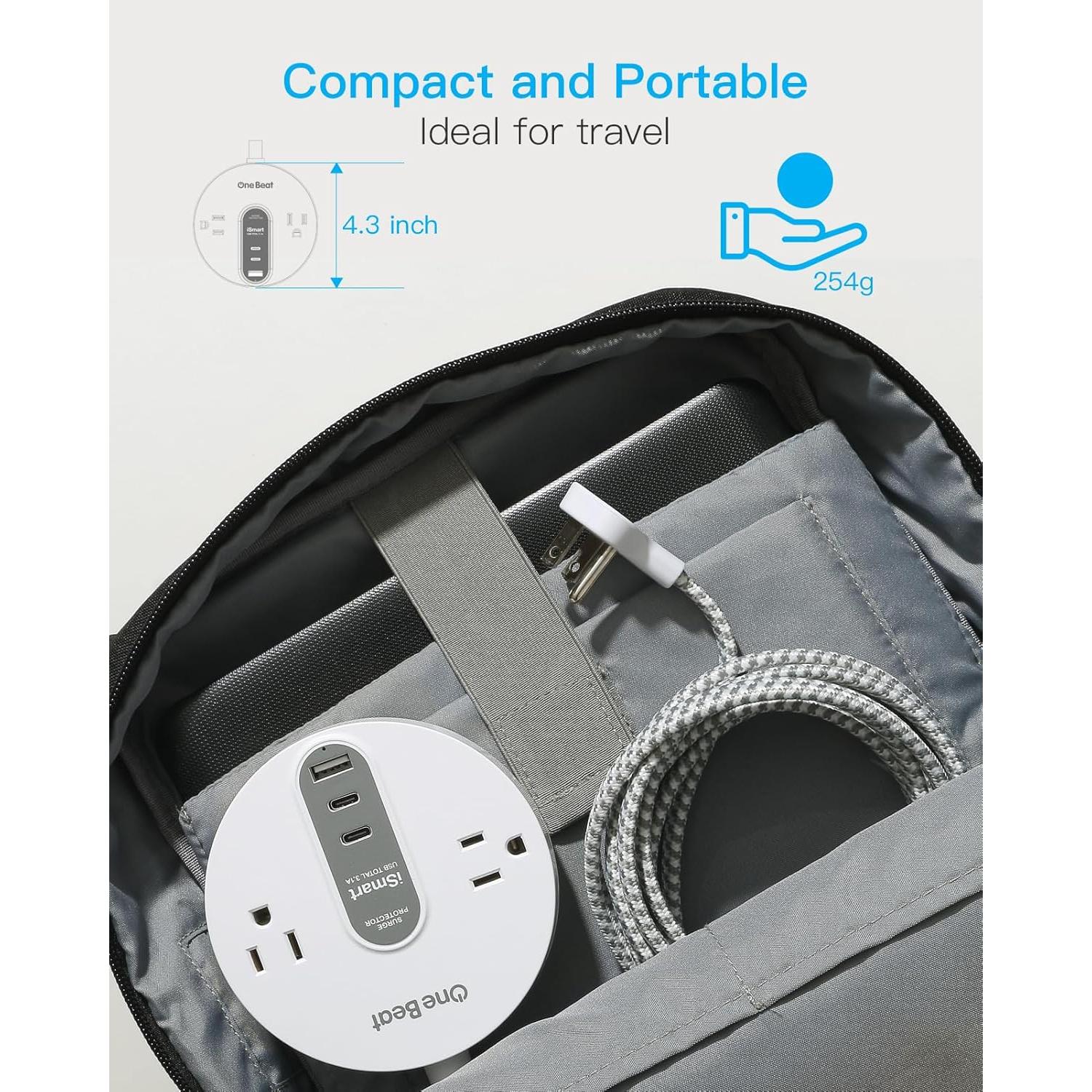 Regleta de Protección One Beat OBT2UC con 2 USB C y 3 USB