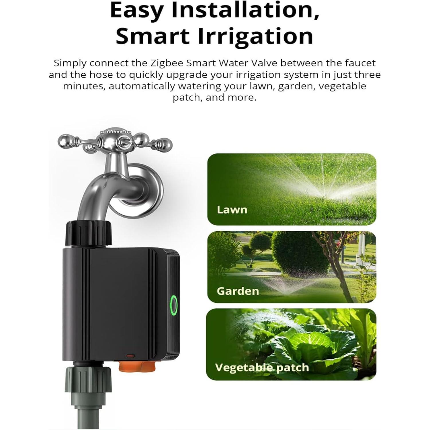 Válvula de Agua Inteligente Smilewolf Zigbee 3.0 Riego Automático