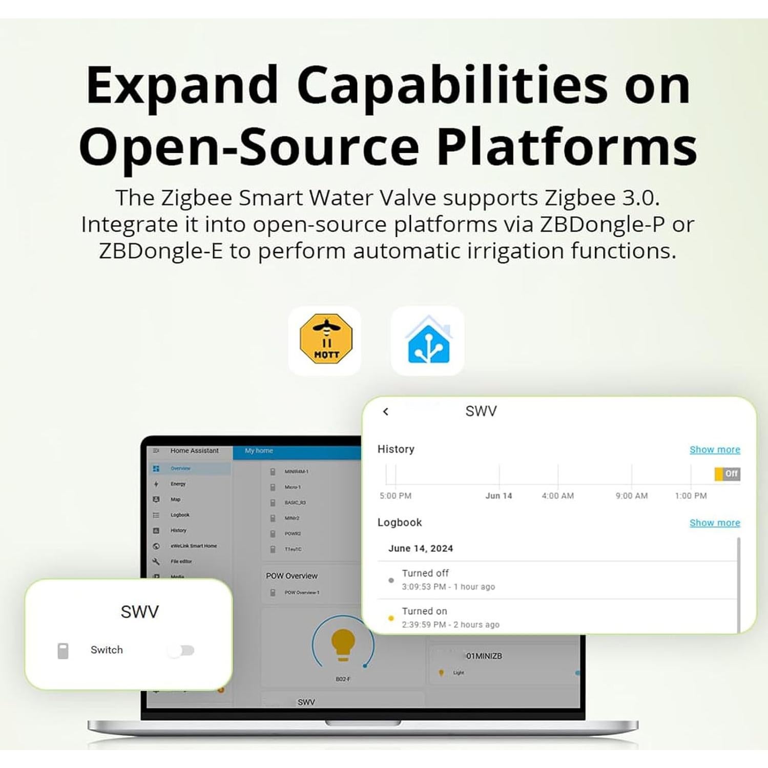 Válvula de Agua Inteligente Smilewolf Zigbee 3.0 Riego Automático