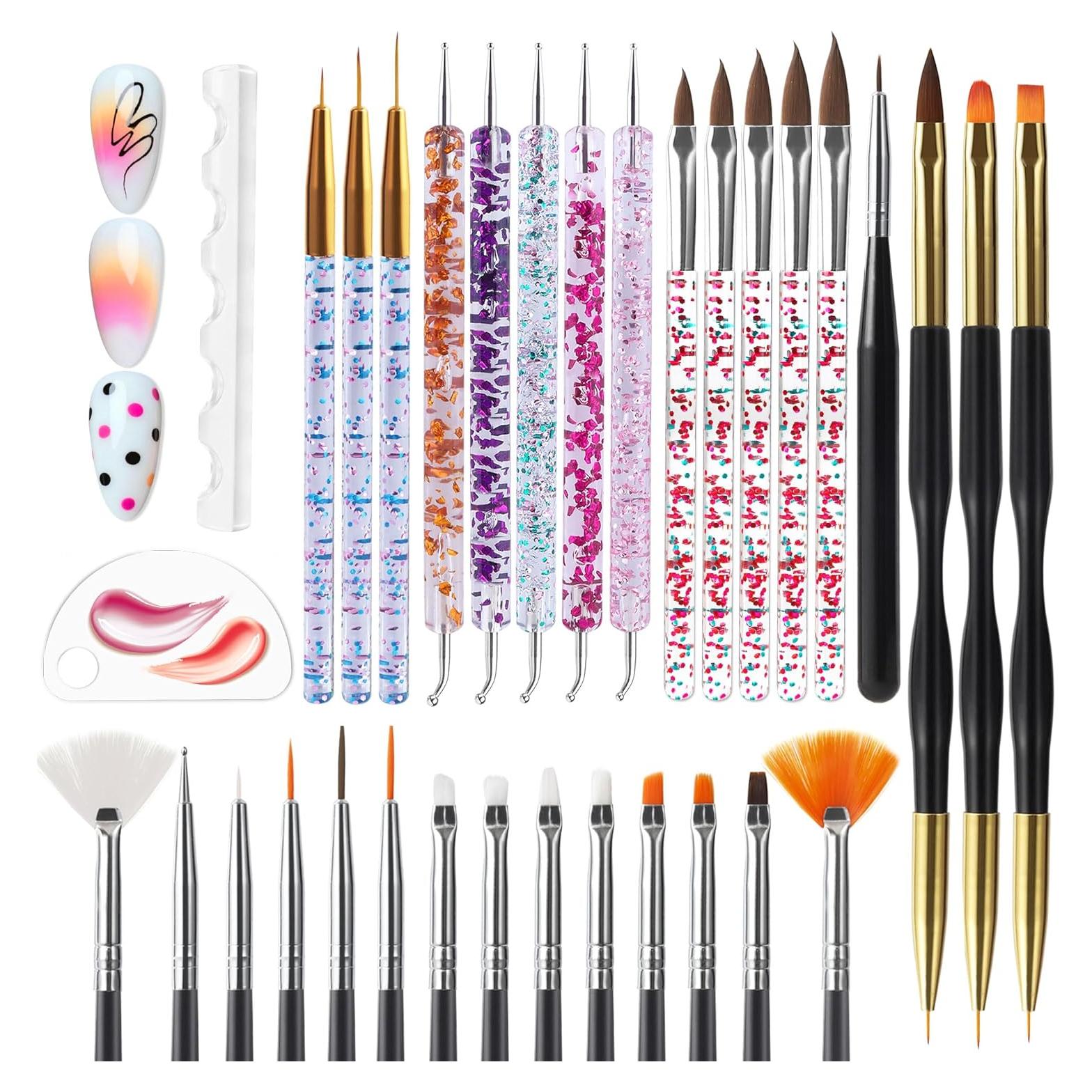 Kit de Pinceles de Arte de Uñas Artdone 32 Piezas con Herramientas