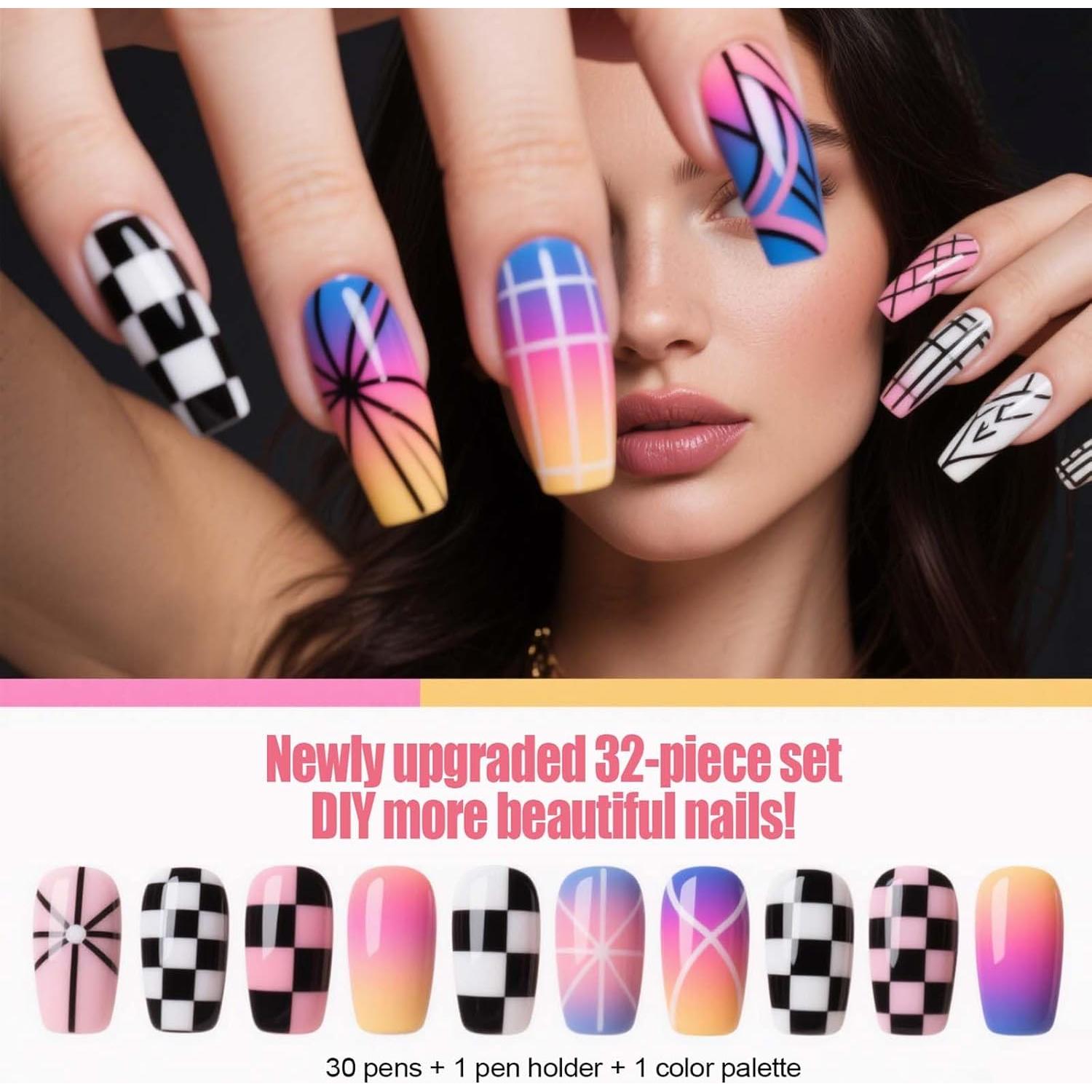 Kit de Pinceles de Arte de Uñas Artdone 32 Piezas con Herramientas