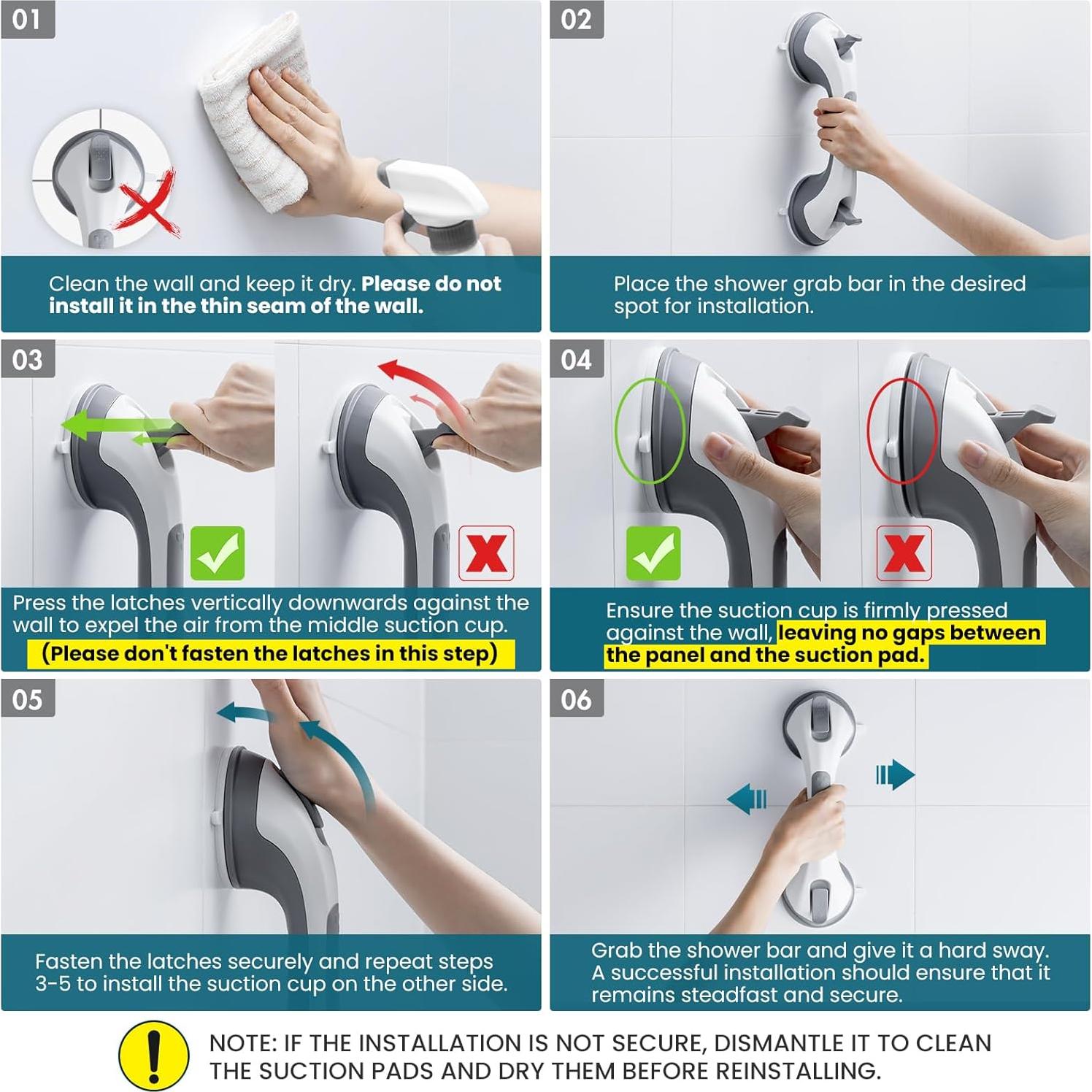 Barra de Ducha TAILI 30.48 cm Gris para Seguridad en Baño