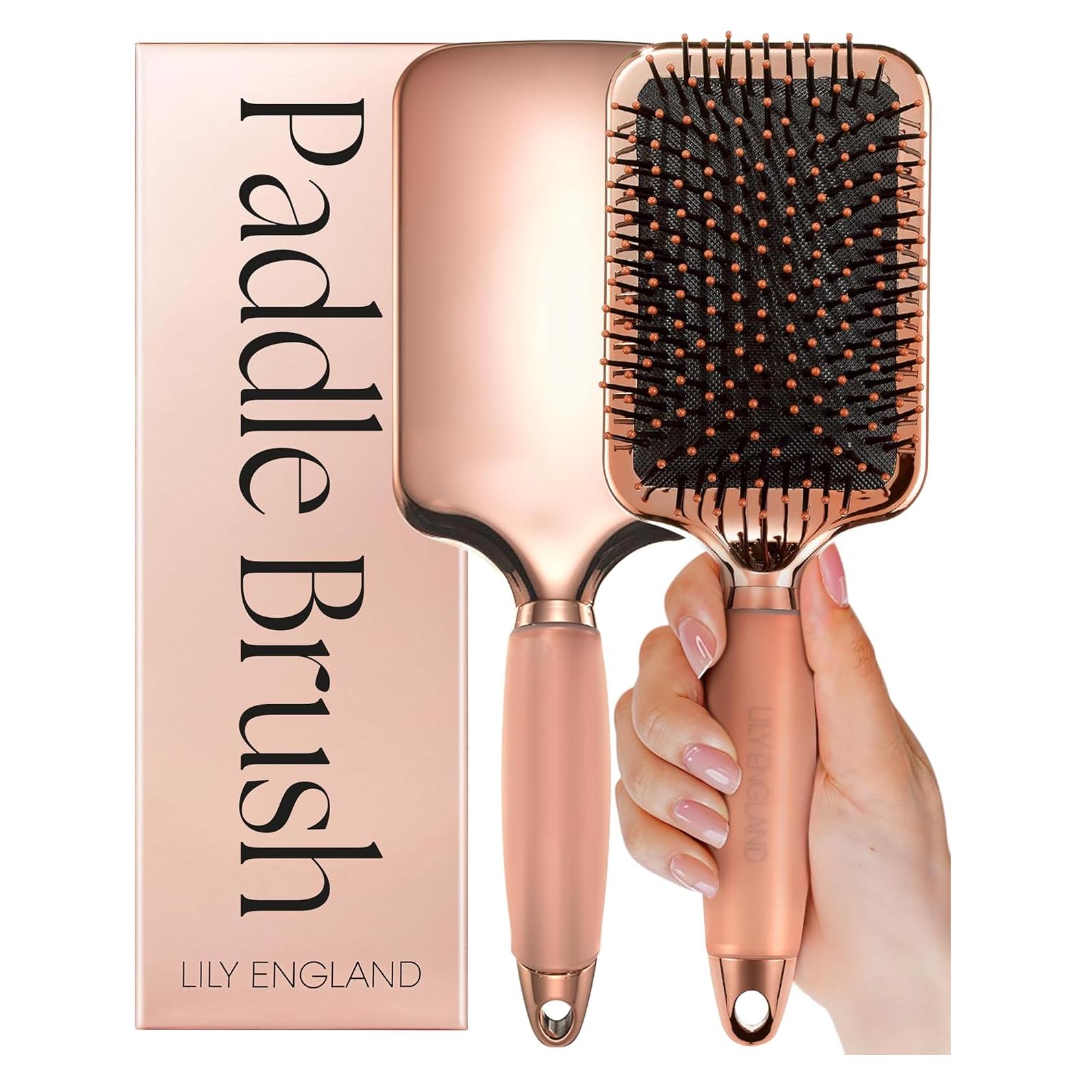 Cepillo Paddle Lily England Rosa Oro Negro - Profesional para Todos los Cabellos