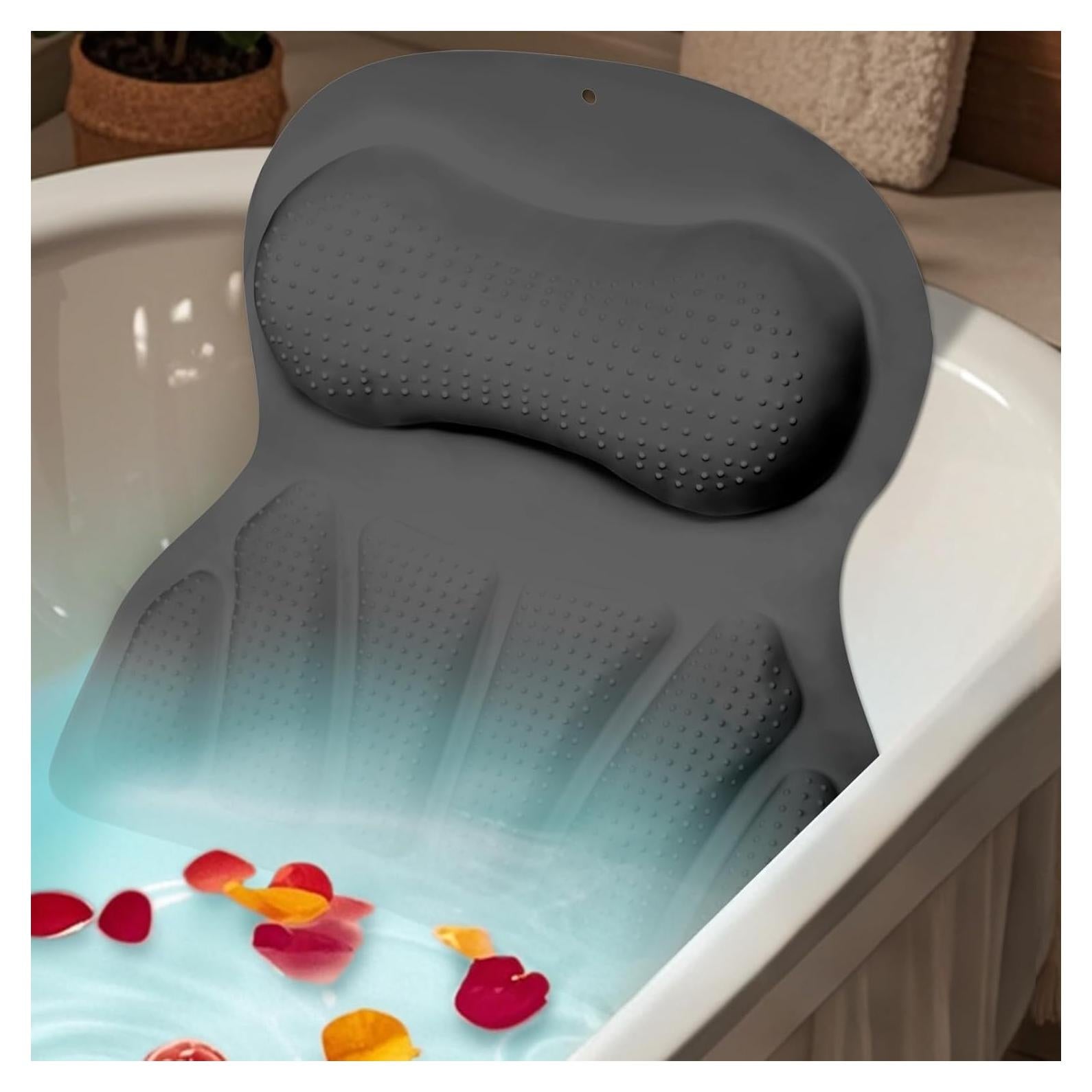 Almohada de Baño THINKKEEN de Silicona con 35 Ventosas Antideslizantes