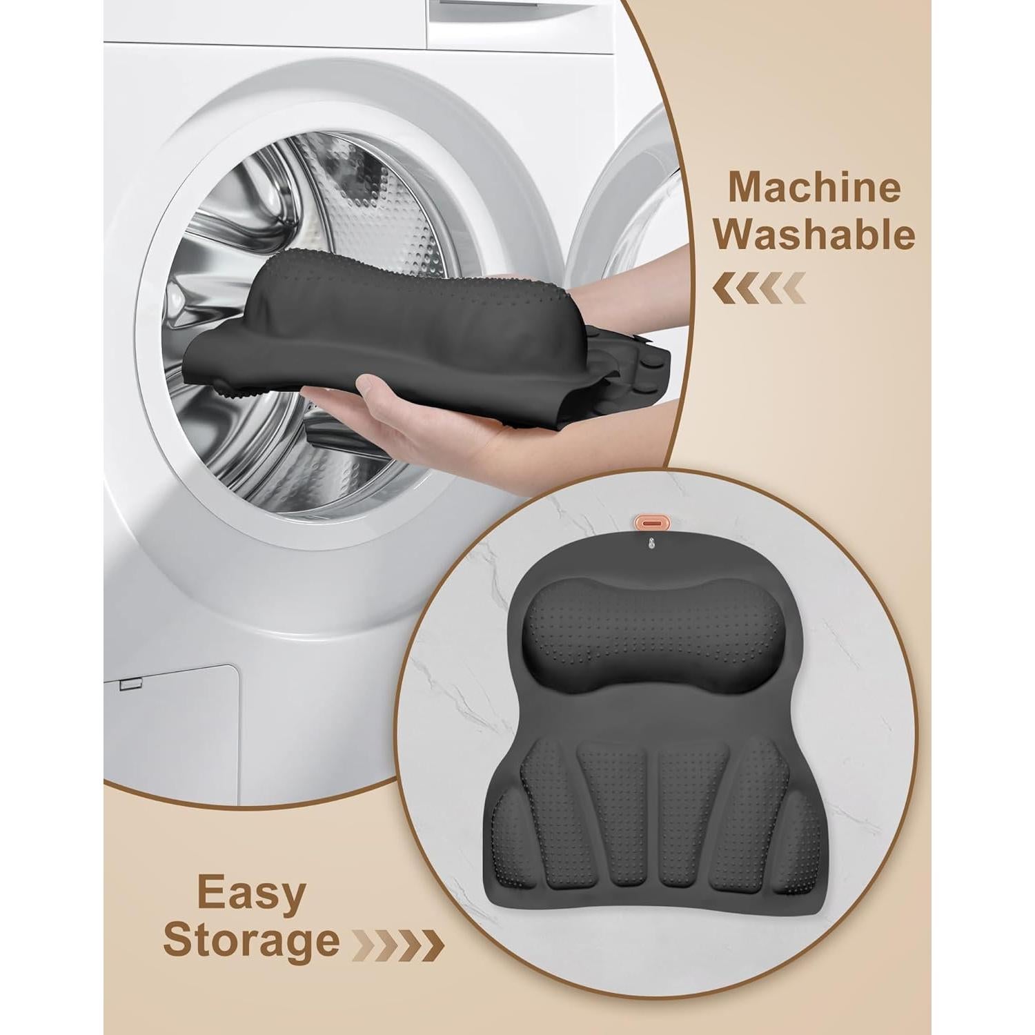 Almohada de Baño THINKKEEN de Silicona con 35 Ventosas Antideslizantes