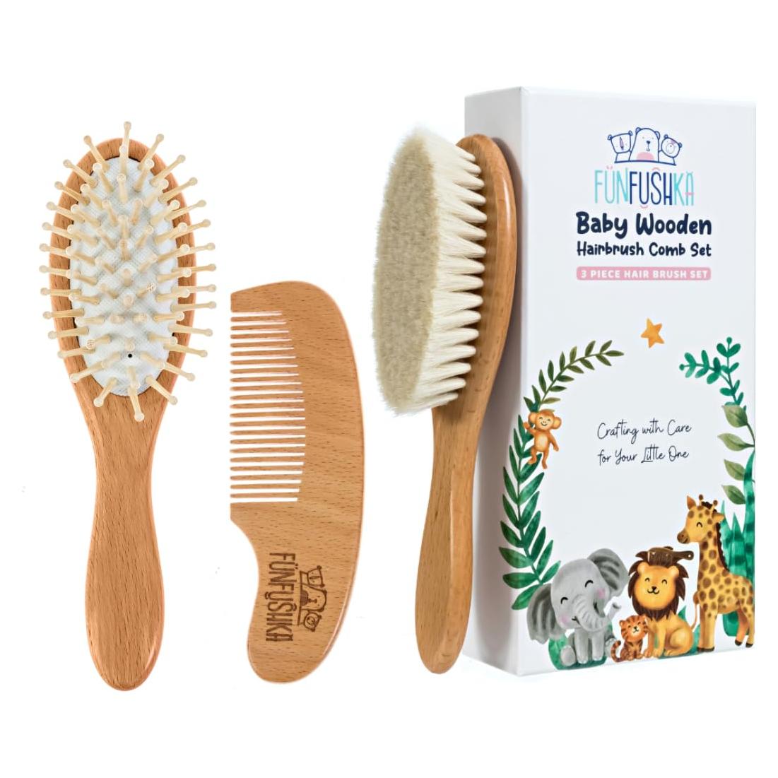 Juego de Cepillos y Peine para Bebés Funfushka - Cerdas Suaves
