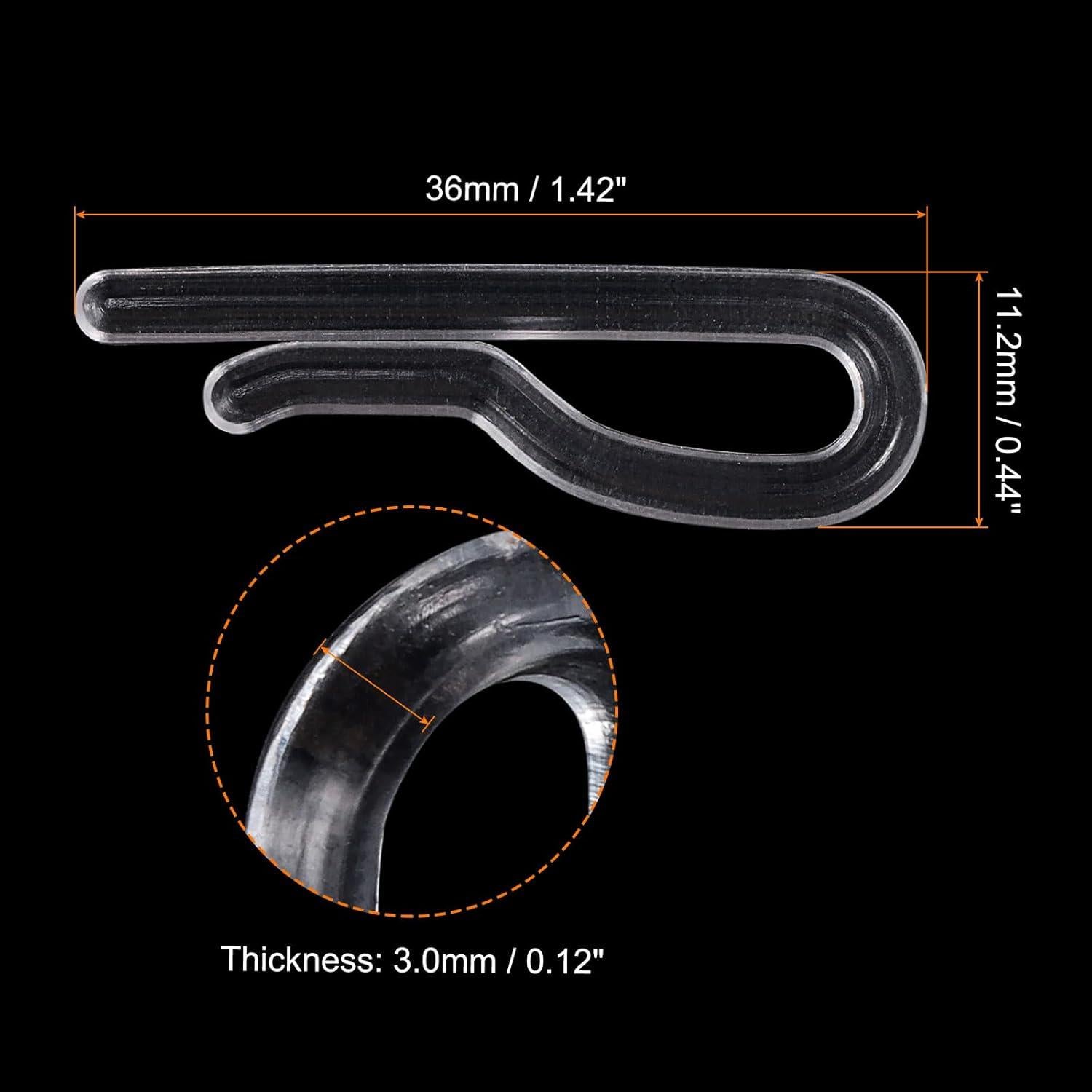 100 Clips de Cocodrilo de Plástico Transparente uxcell 36x11.2mm
