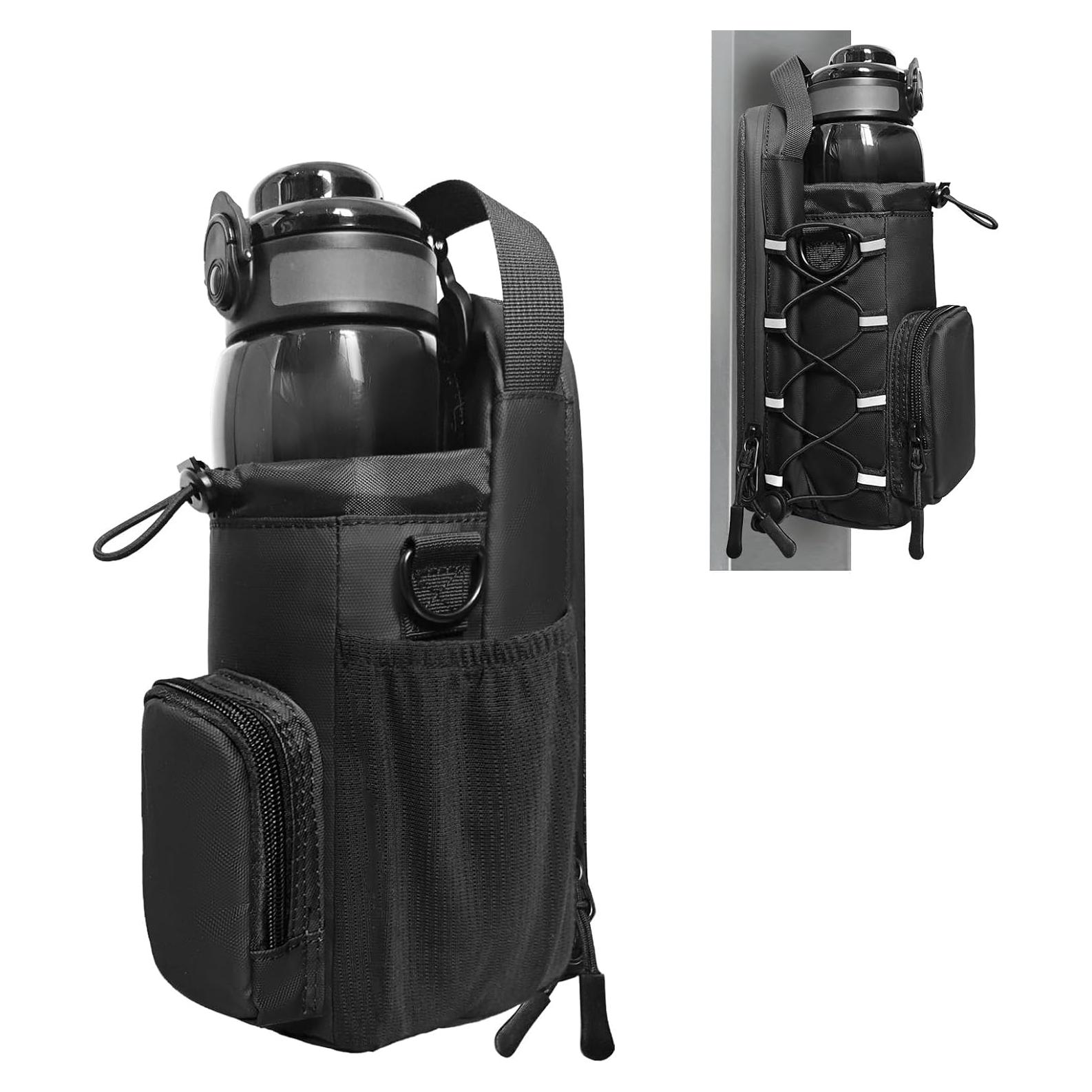 Bolsa de Gimnasio Magnética JACZZO Negra con Soporte para Botellas