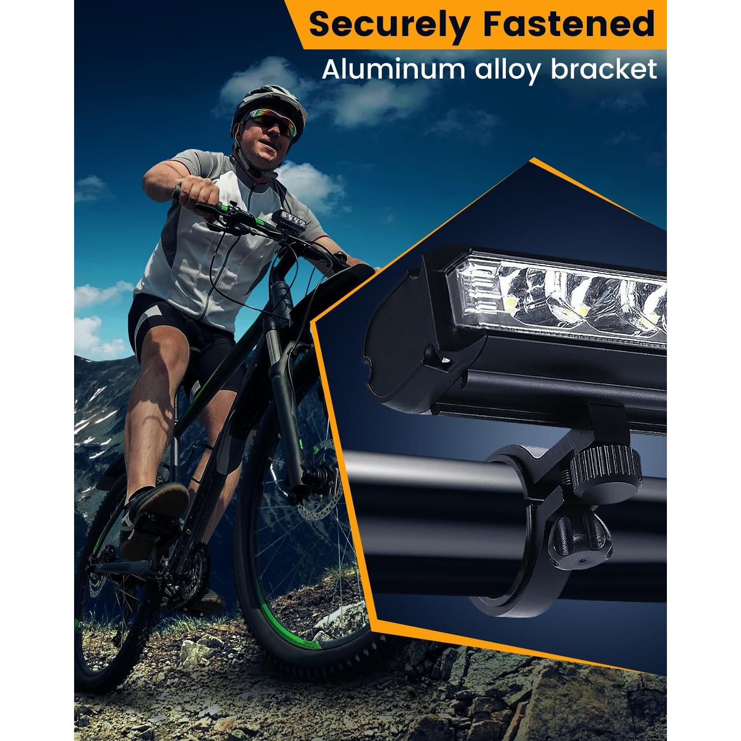 Luz de Bicicleta WSCXSC Recargable USB 1200 Lúmenes Impermeable