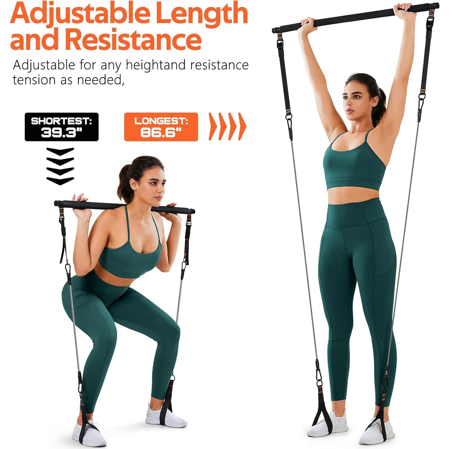 Kit de Barra de Pilates WALITO 20-30LB Ajustable con Bandas