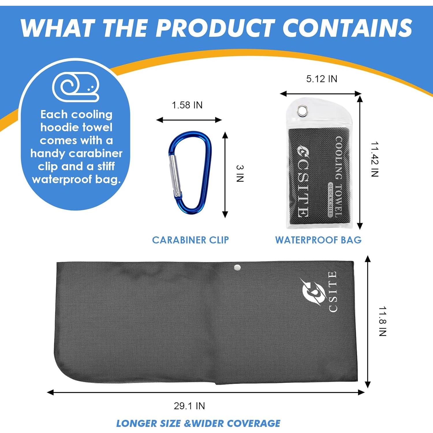 Toalla Refrigerante con Capucha CSITE 73.66x30.48cm UPF 50