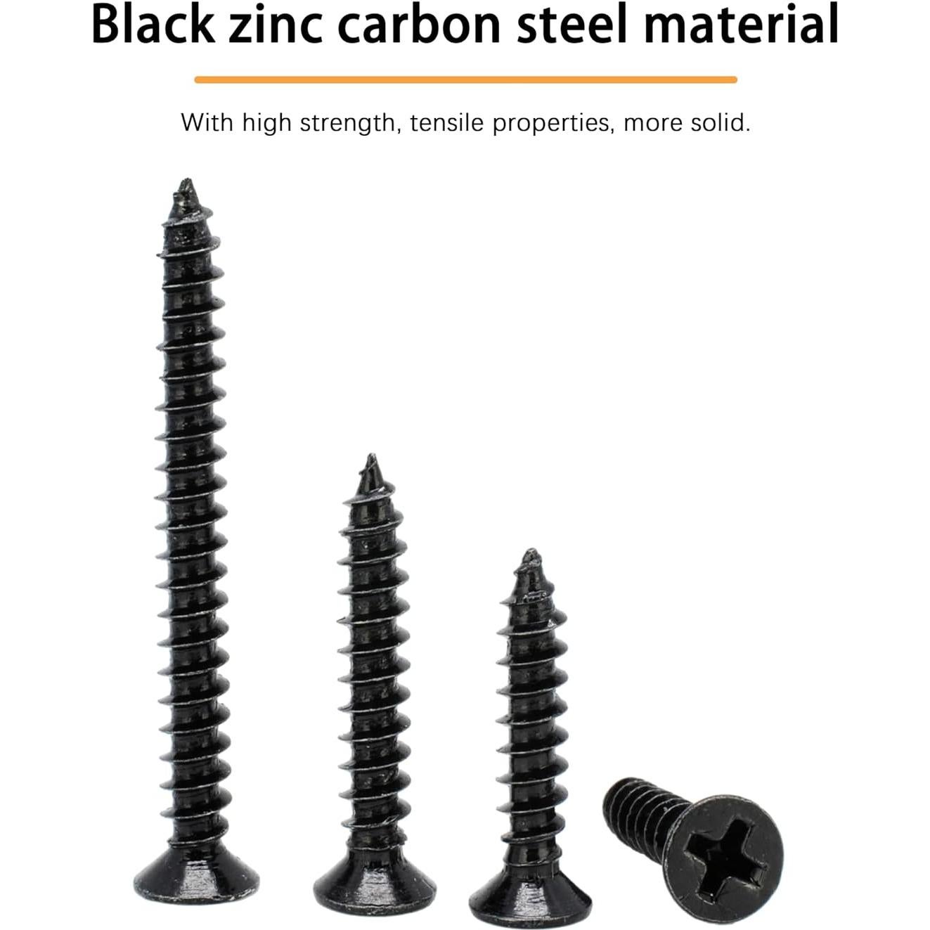 Tornillos Autorroscantes INDPROD #4 x 20mm Galvanizados Negros 200Pcs