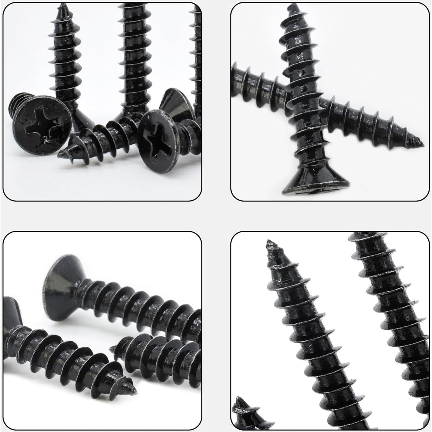 Tornillos Autorroscantes INDPROD #4 x 20mm Galvanizados Negros 200Pcs