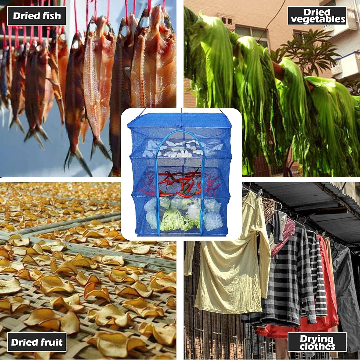 Estante de Secado Plegable WEISGJA 4 Capas Nylon Azul 65x35 cm