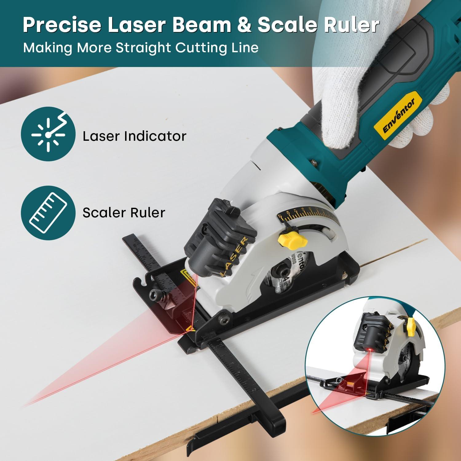 Sierra Circular Mini Enventor 4.8A 4000RPM 3 Hojas 85mm