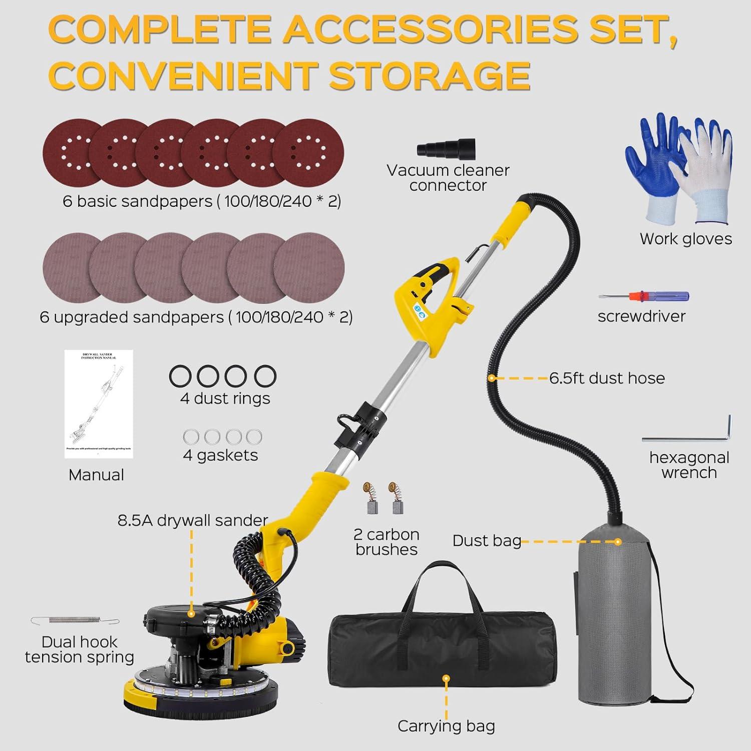 Lijadora Eléctrica de Drywall KUPERIA 8.5 Amp 800-1800 RPM