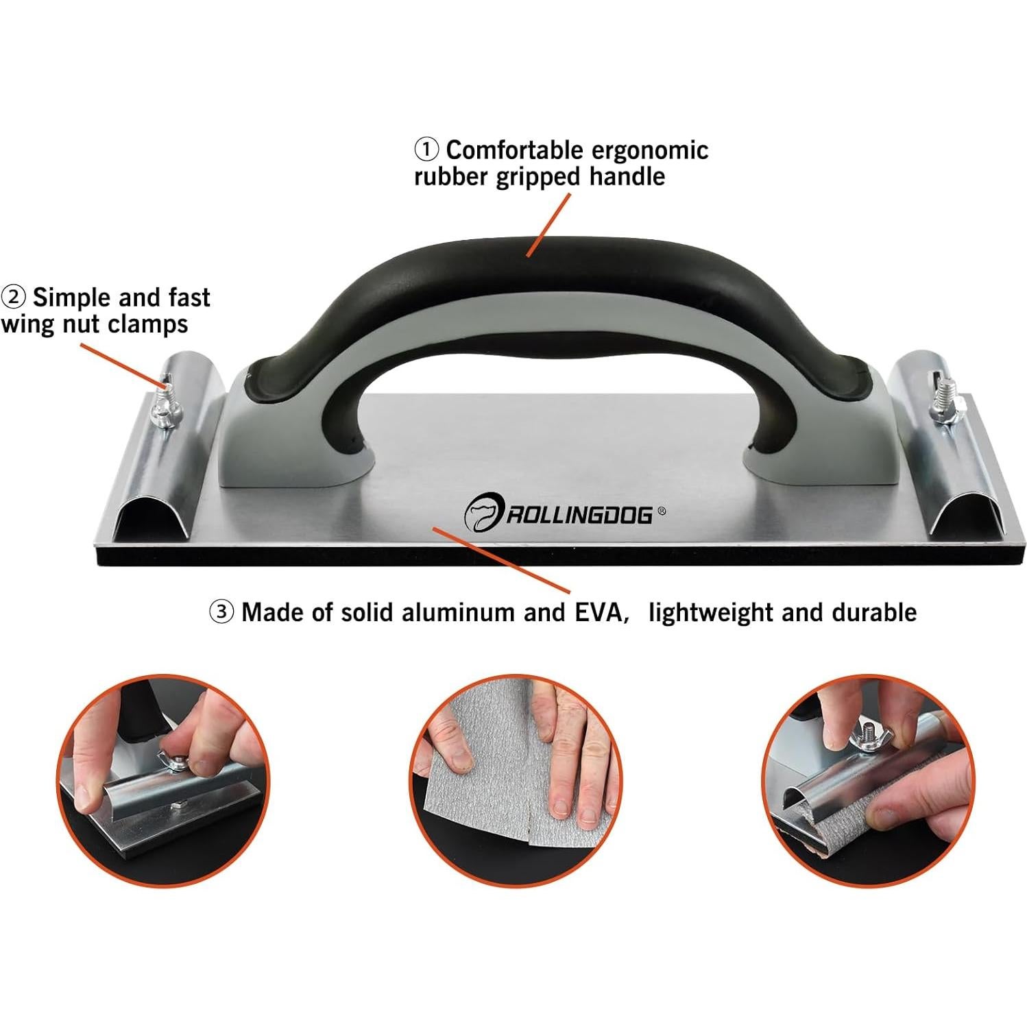 Lijadora de Mano ROLLINGDOG para Paneles de Yeso 22.86x7.62 cm