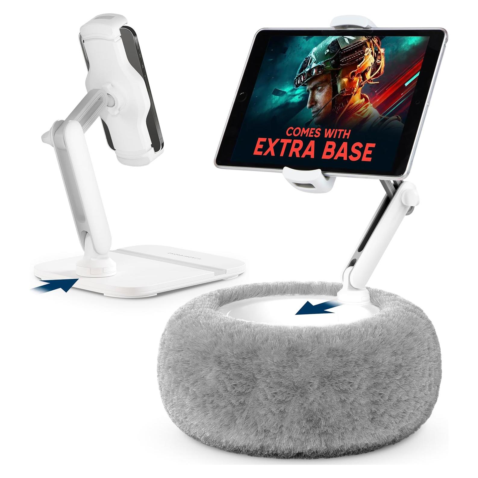 Soporte de Almohada 2-en-1 ShoppingAll para Tabletas 4.7-13" Gris