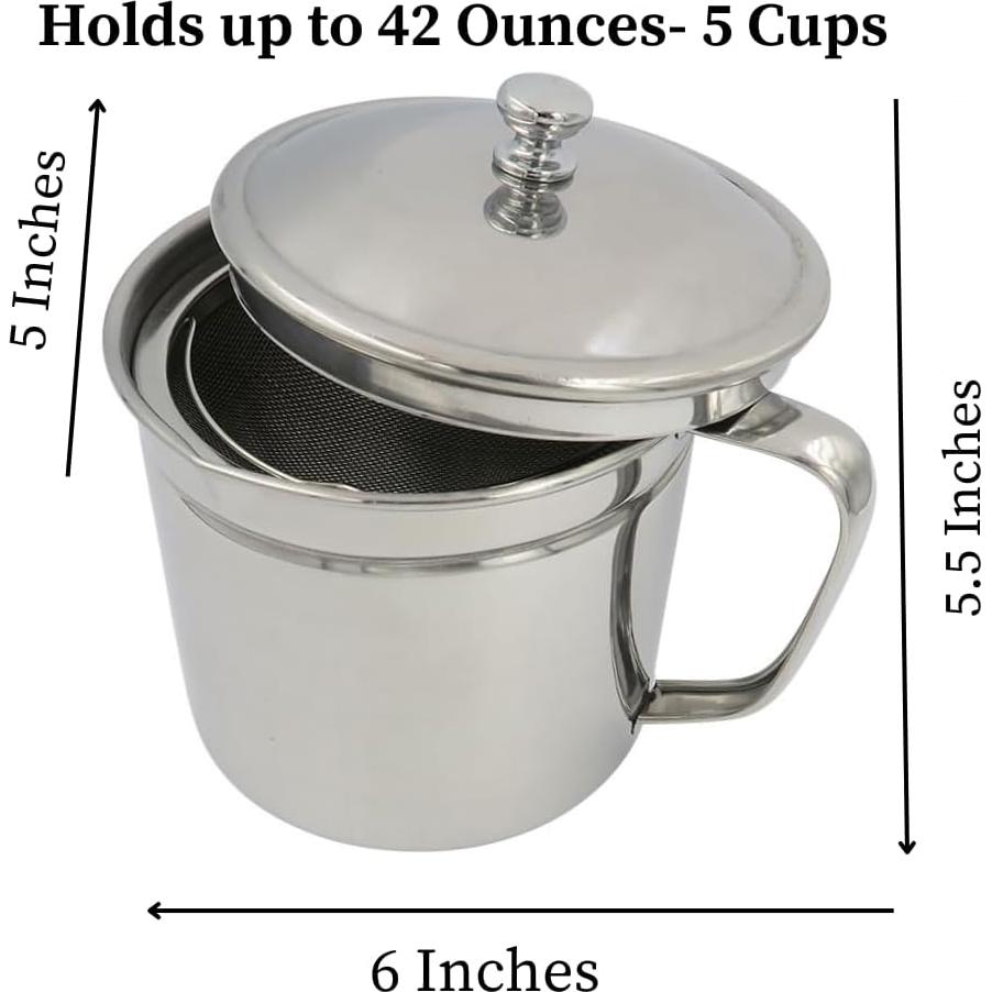 Canasta de Almacenamiento de Aceite Evelots 5 Tazas Acero Inoxidable