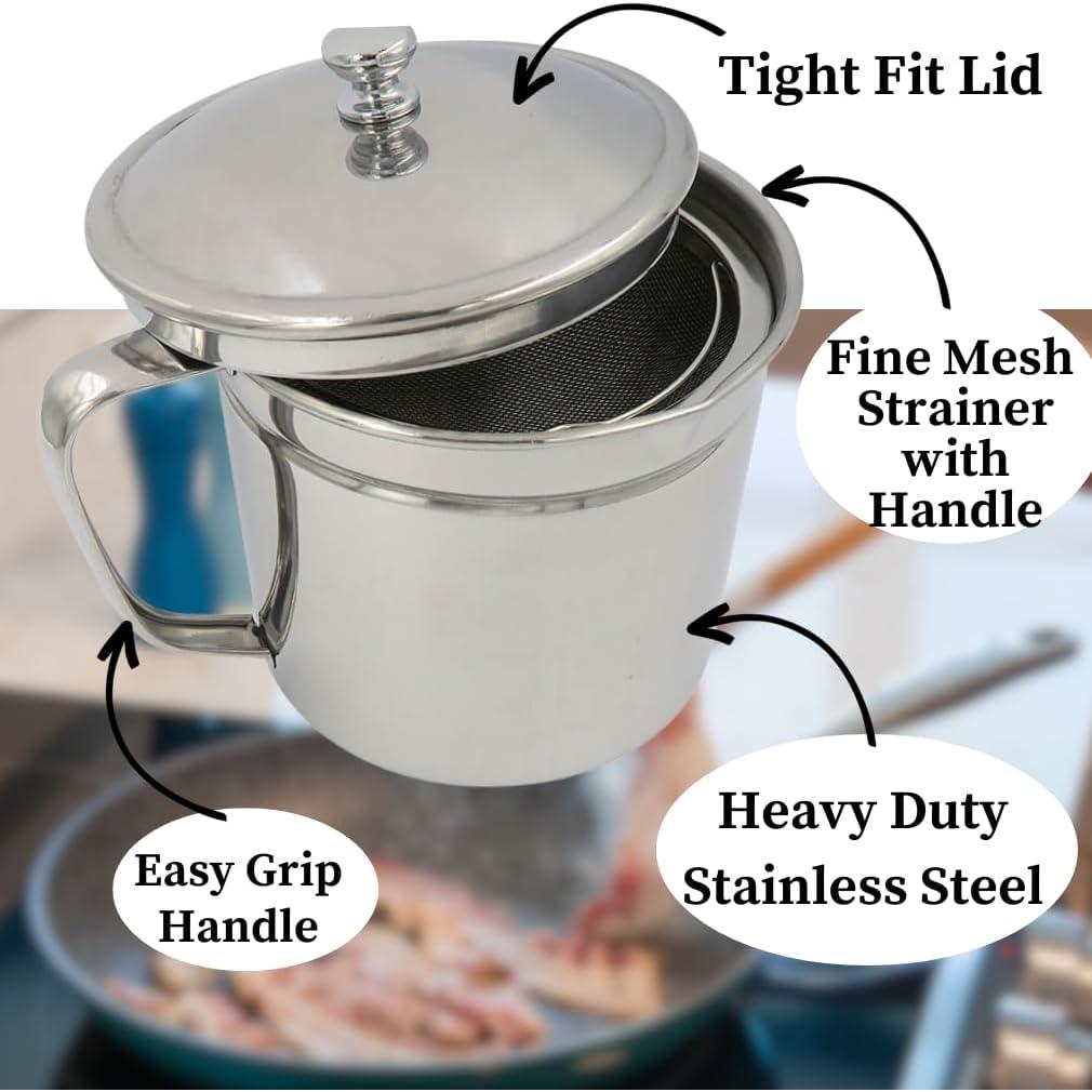 Canasta de Almacenamiento de Aceite Evelots 5 Tazas Acero Inoxidable