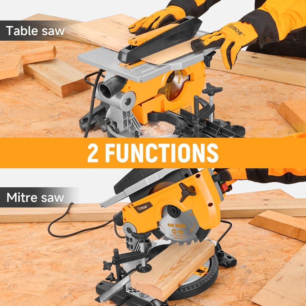 Sierra Ingleteadora y de Mesa Hoteche 2-en-1 8-1/4" 10A