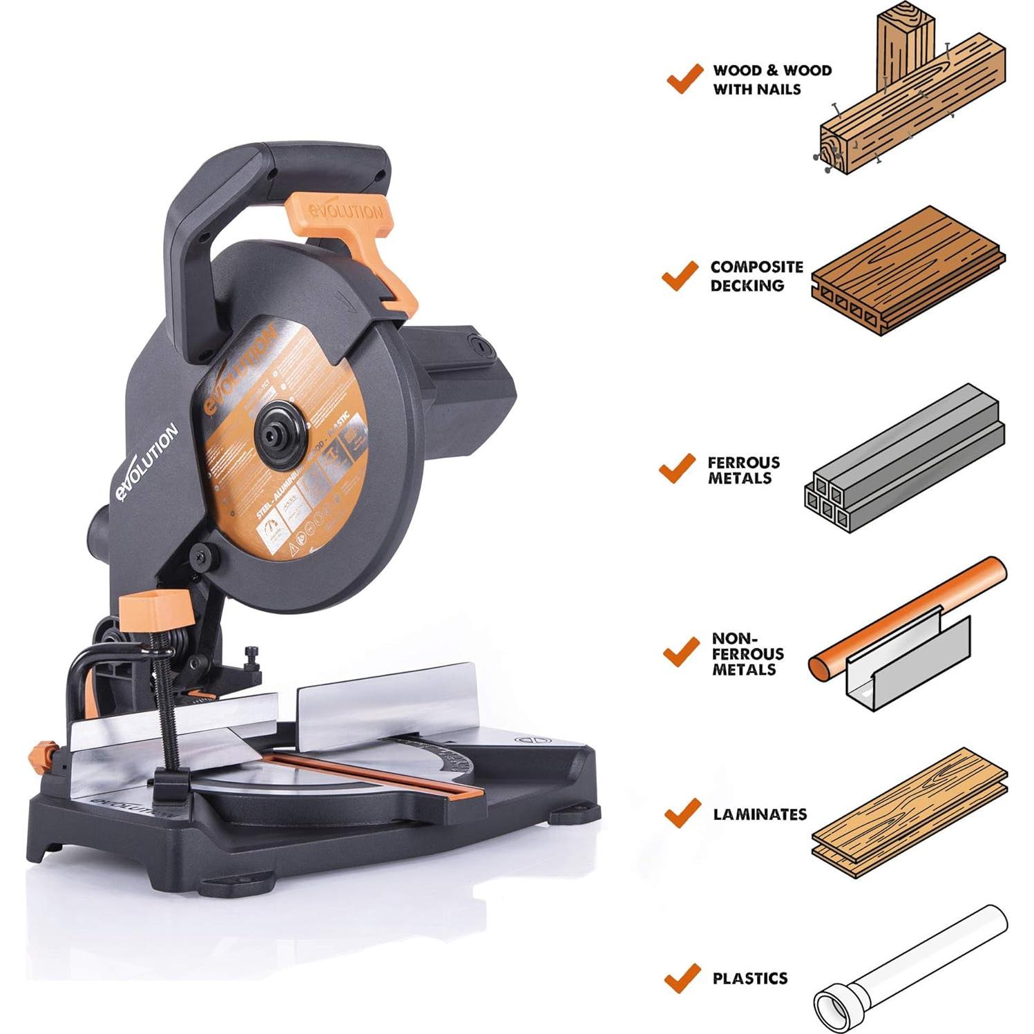Sierra Ingletadora Compuesta Evolution R210CMS 1200W Multi-Material