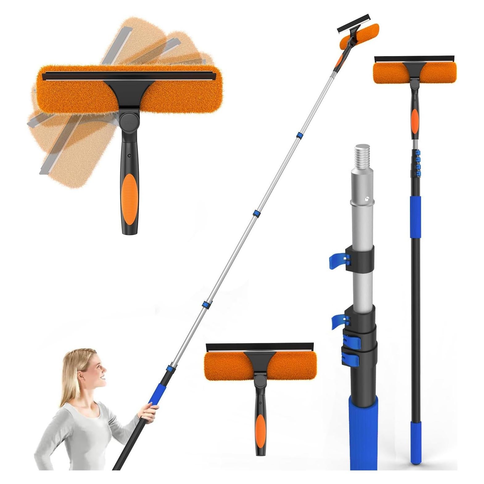 Raspador de Ventanas Telescópico SKGPOLE 5-19 Pies 2 en 1