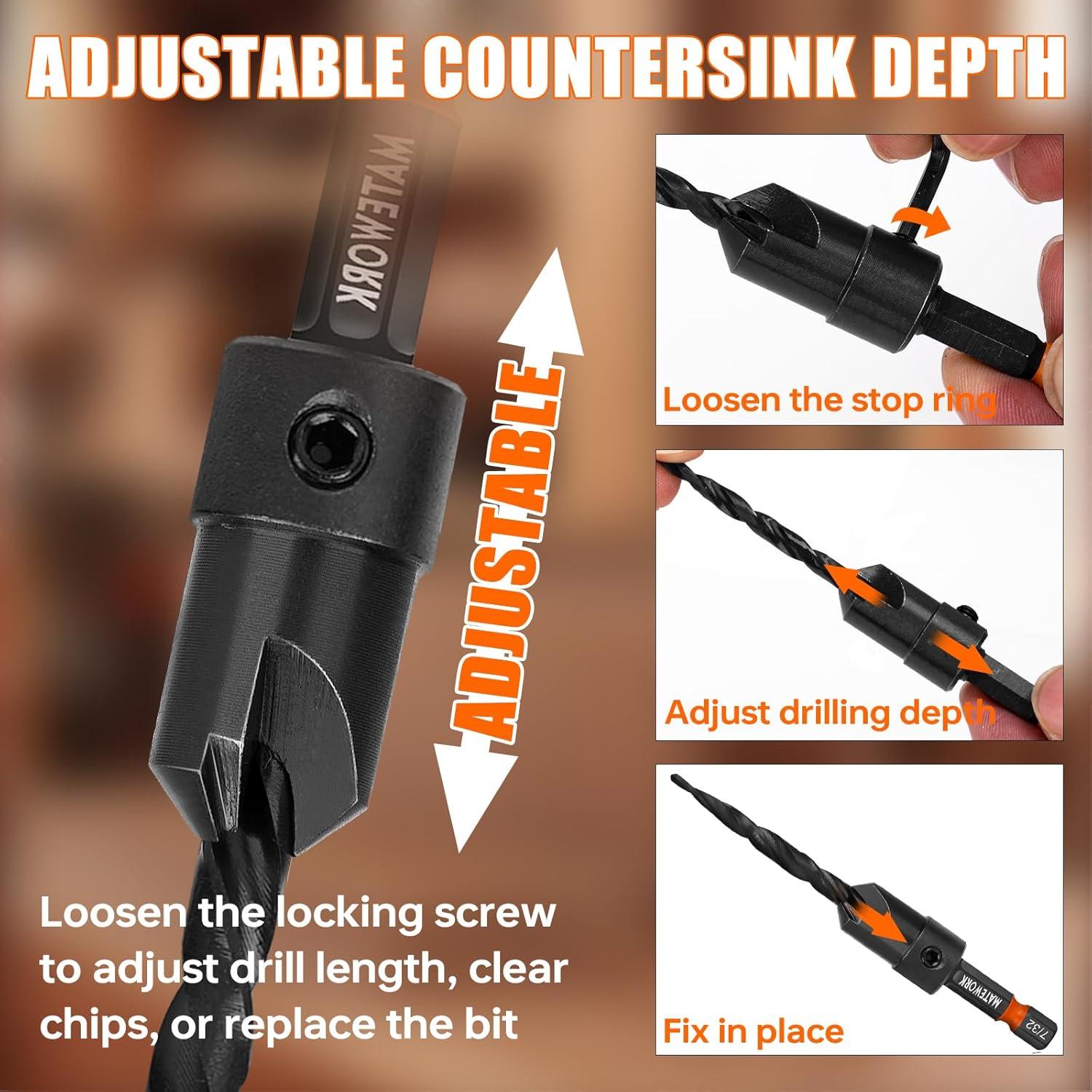 Juego de Brocas Avellanadas 15PCS Matework HSS Cobalto