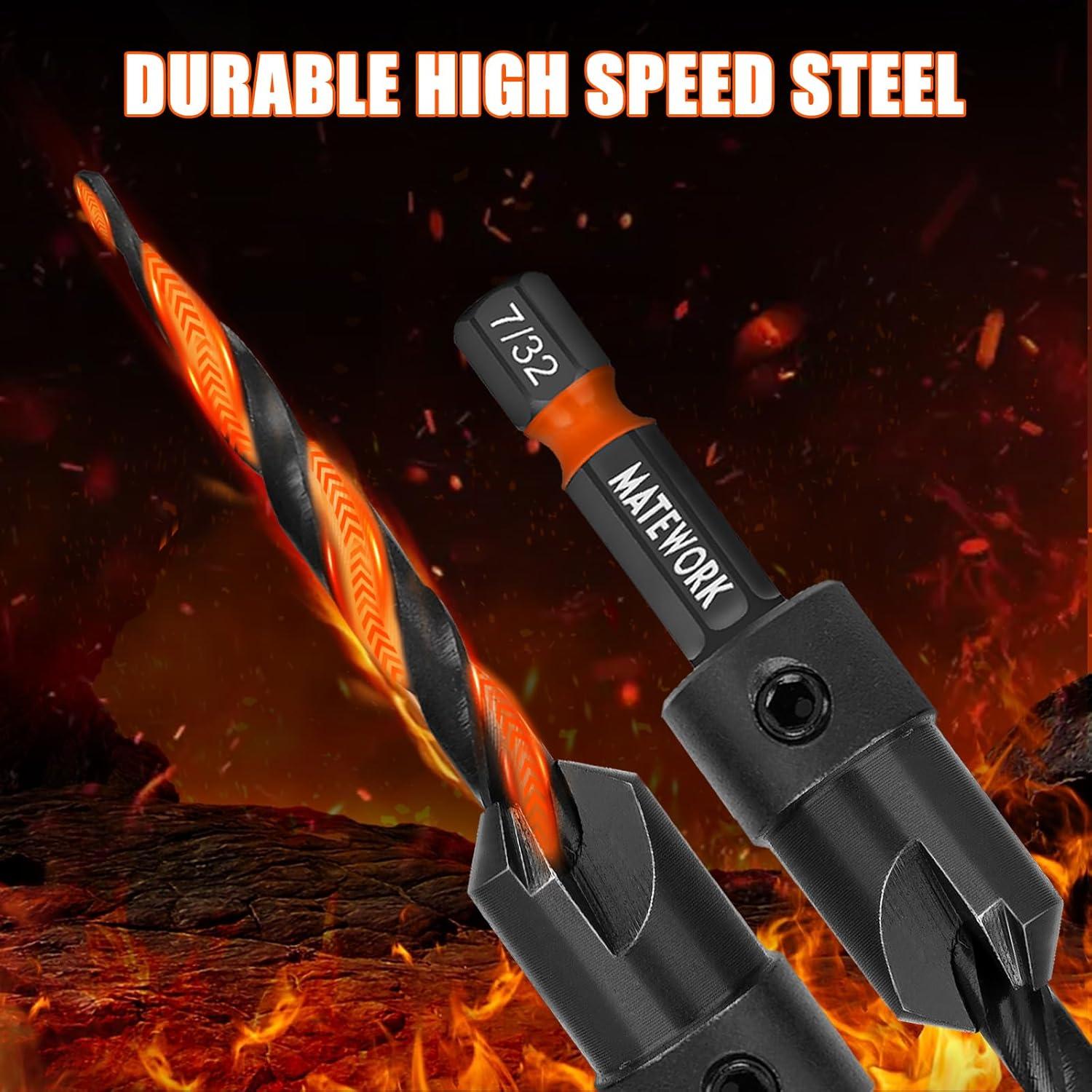 Juego de Brocas Avellanadas 15PCS Matework HSS Cobalto