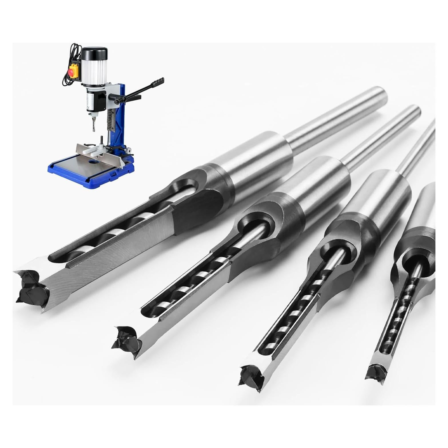 Juego de 4 Brocas de Agujero Cuadrado YGFRSTO 6.4-12.7mm