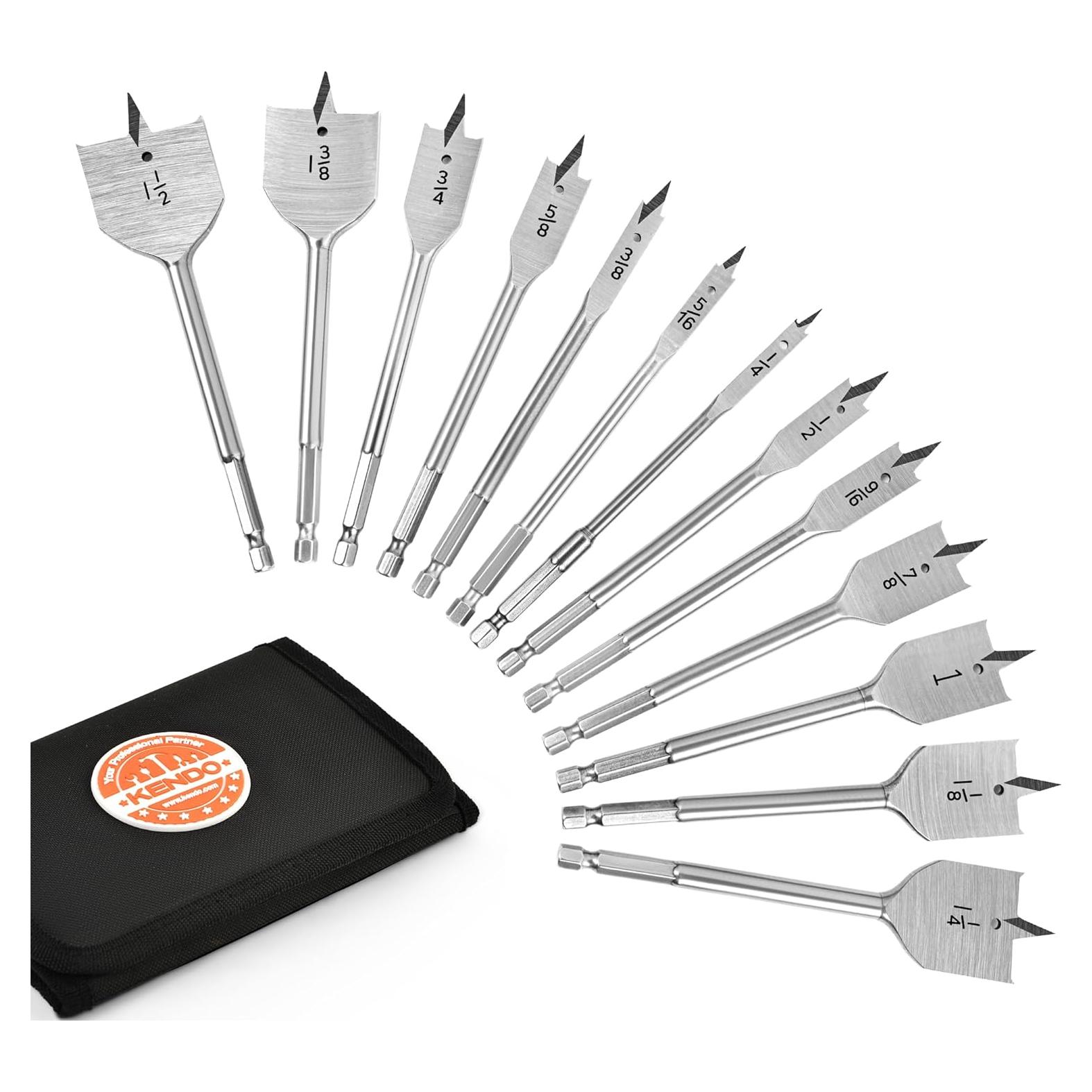 Juego de Brocas de Espada KENDO 13 Piezas Acero Aleado