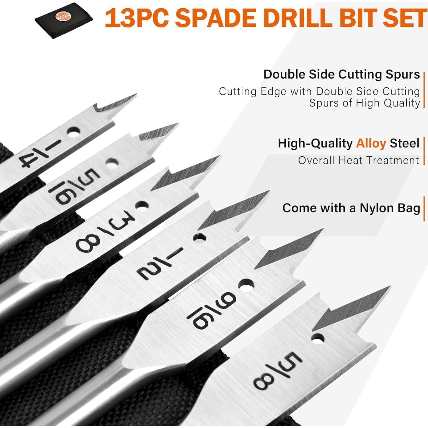 Juego de Brocas de Espada KENDO 13 Piezas Acero Aleado